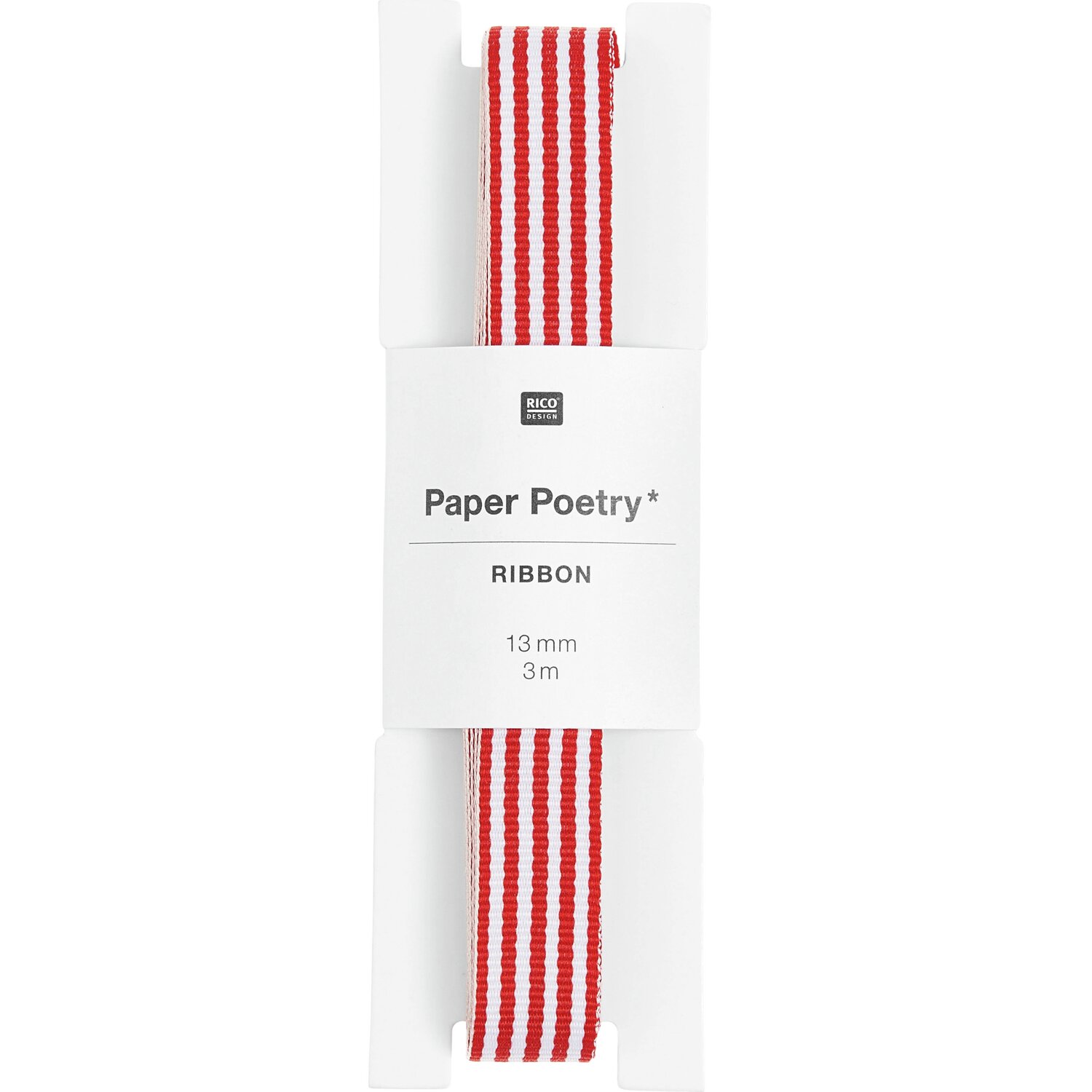 Paper Poetry Webband Duo Streifen Rot/Weiß 13mmx3m von Rico Design