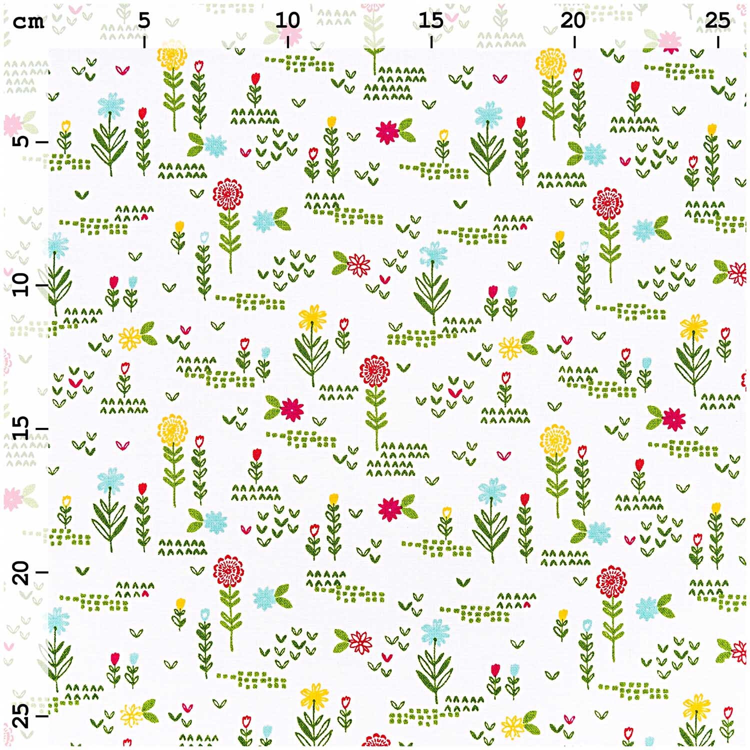 Stoff Blumenwiese weiß 140cm Stoff Blumenwiese weiß 140cm
