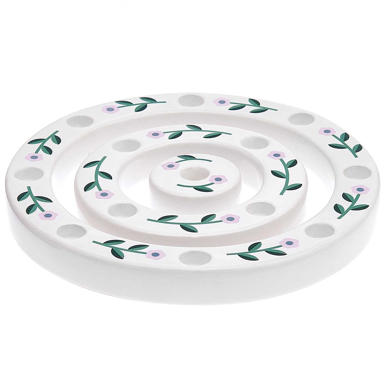 Keramik Kerzenringe Blümchen 3-teilig von Rico Design