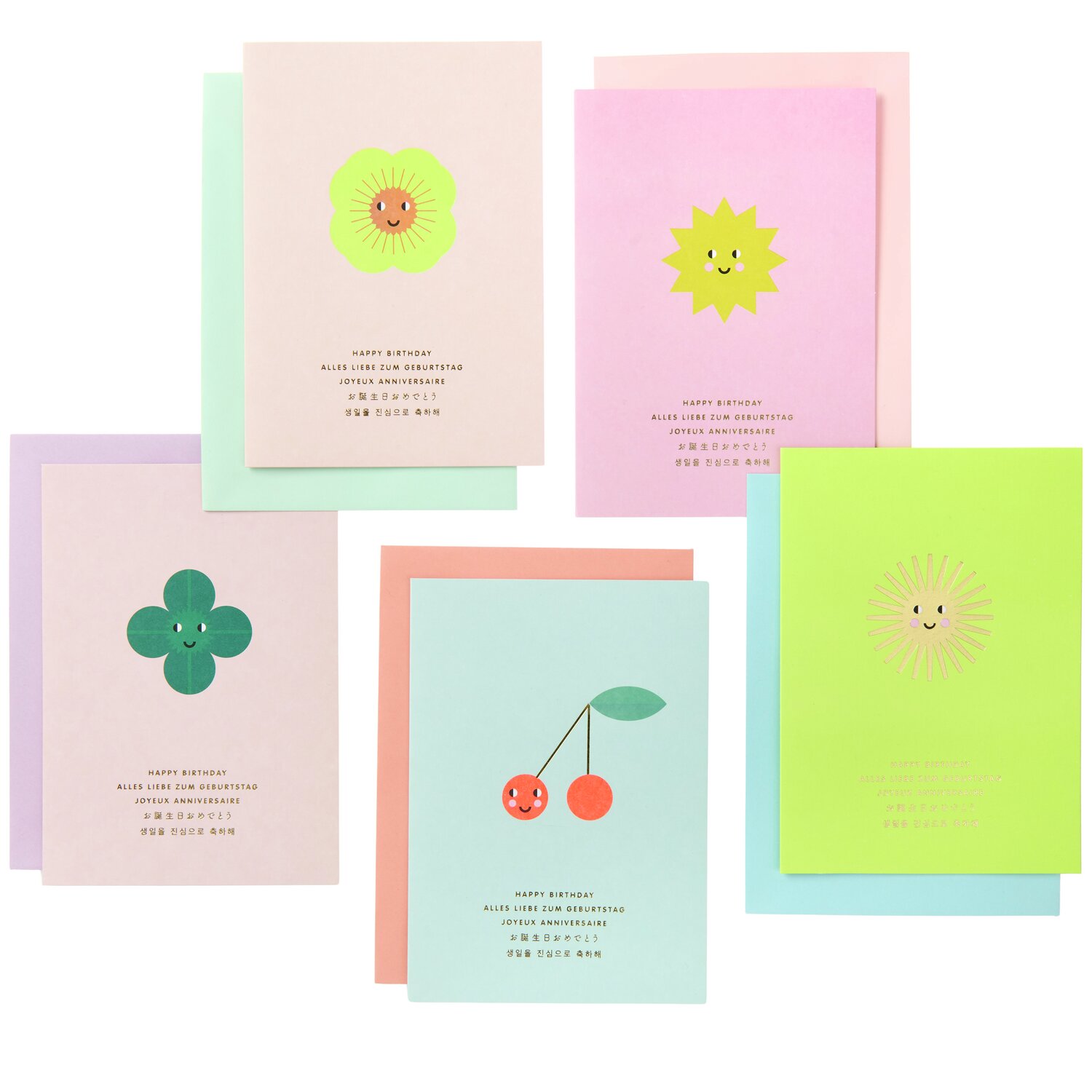 Paper Poetry Kartenset Happy Birthday, 20-teilig, bunte Karten mit fröhlichen Motiven und Texten. Ideal für Geburtstagsgrüße.