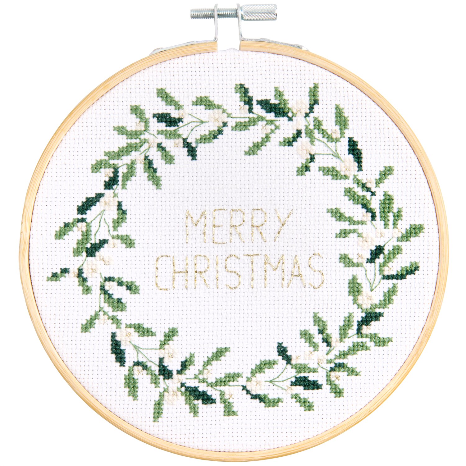 Stickpackung gezählter Kreuzstich Mistelkranz Merry Christmas von Rico Design