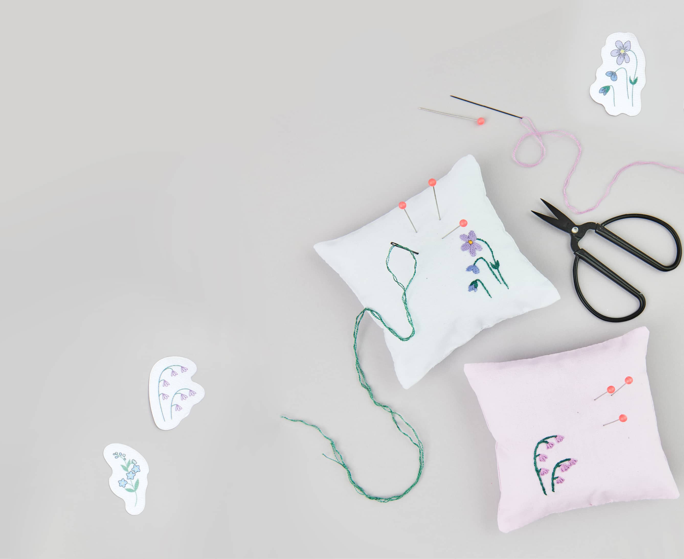 Stickzubehör und florale Stickereien mit Stick and Stitch