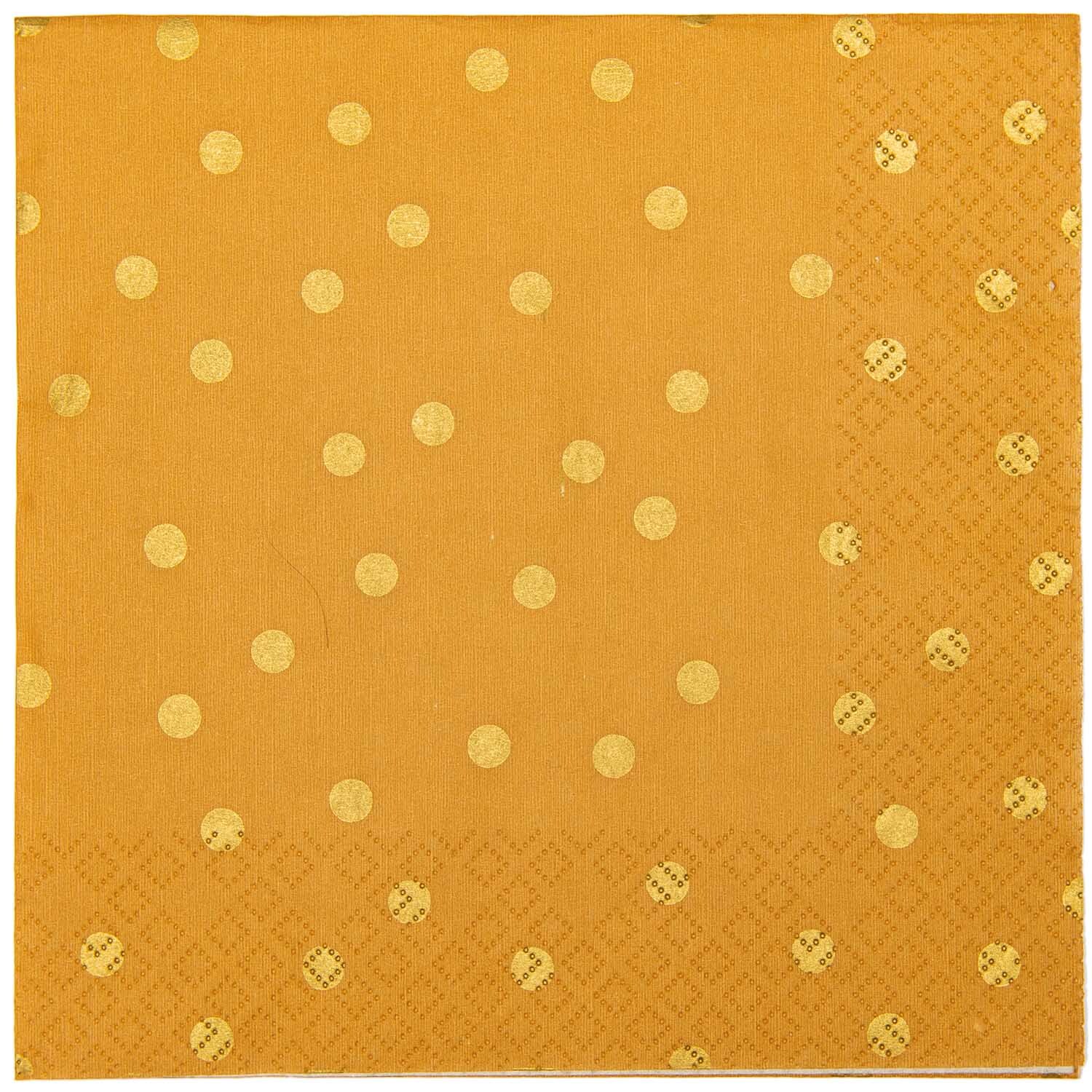 Servietten Punkte senf 33x33cm 20 Stück Servietten Punkte senf 33x33cm 20 Stück