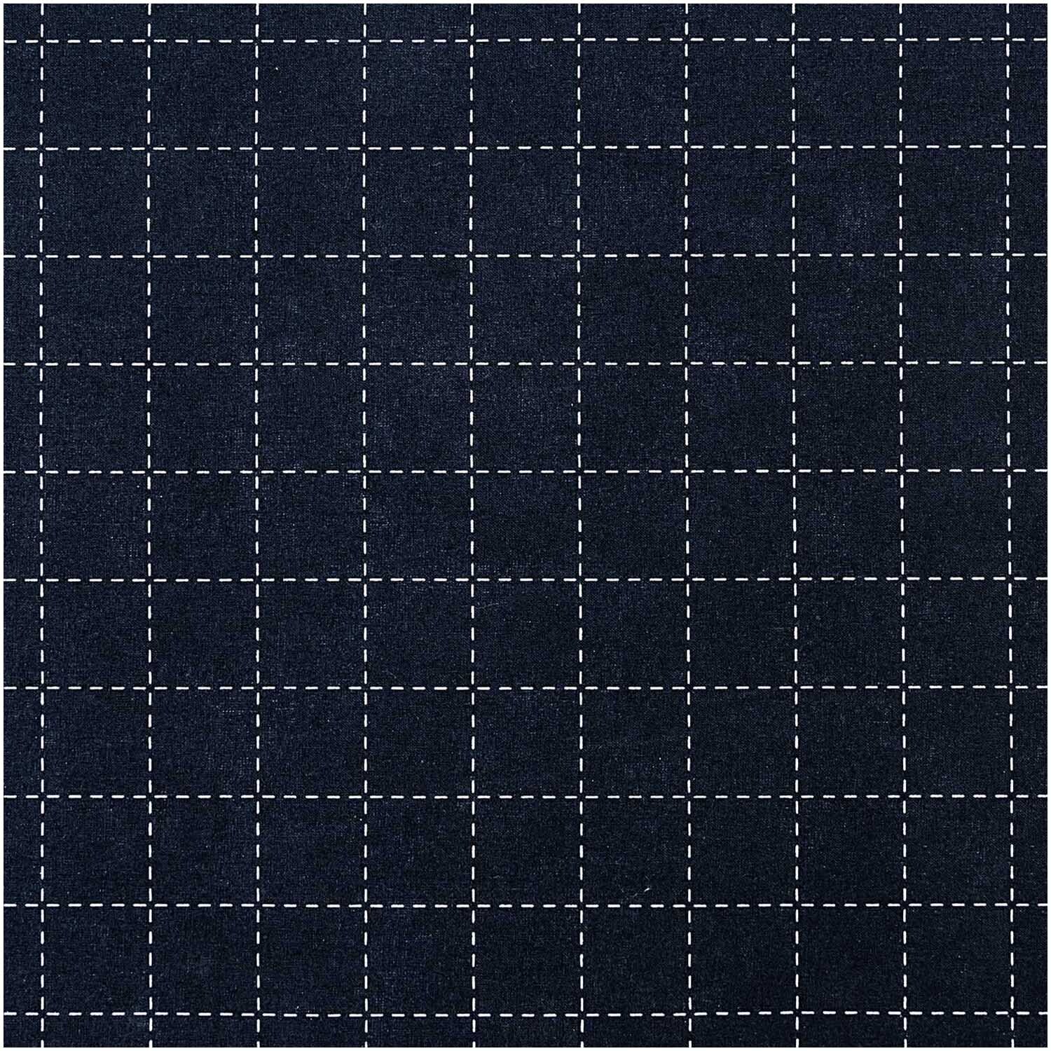 Druckstoff Jardin Japonais kariert dunkelblau-creme 140cm Druckstoff Jardin Japonais kariert dunkelblau-creme 140cm