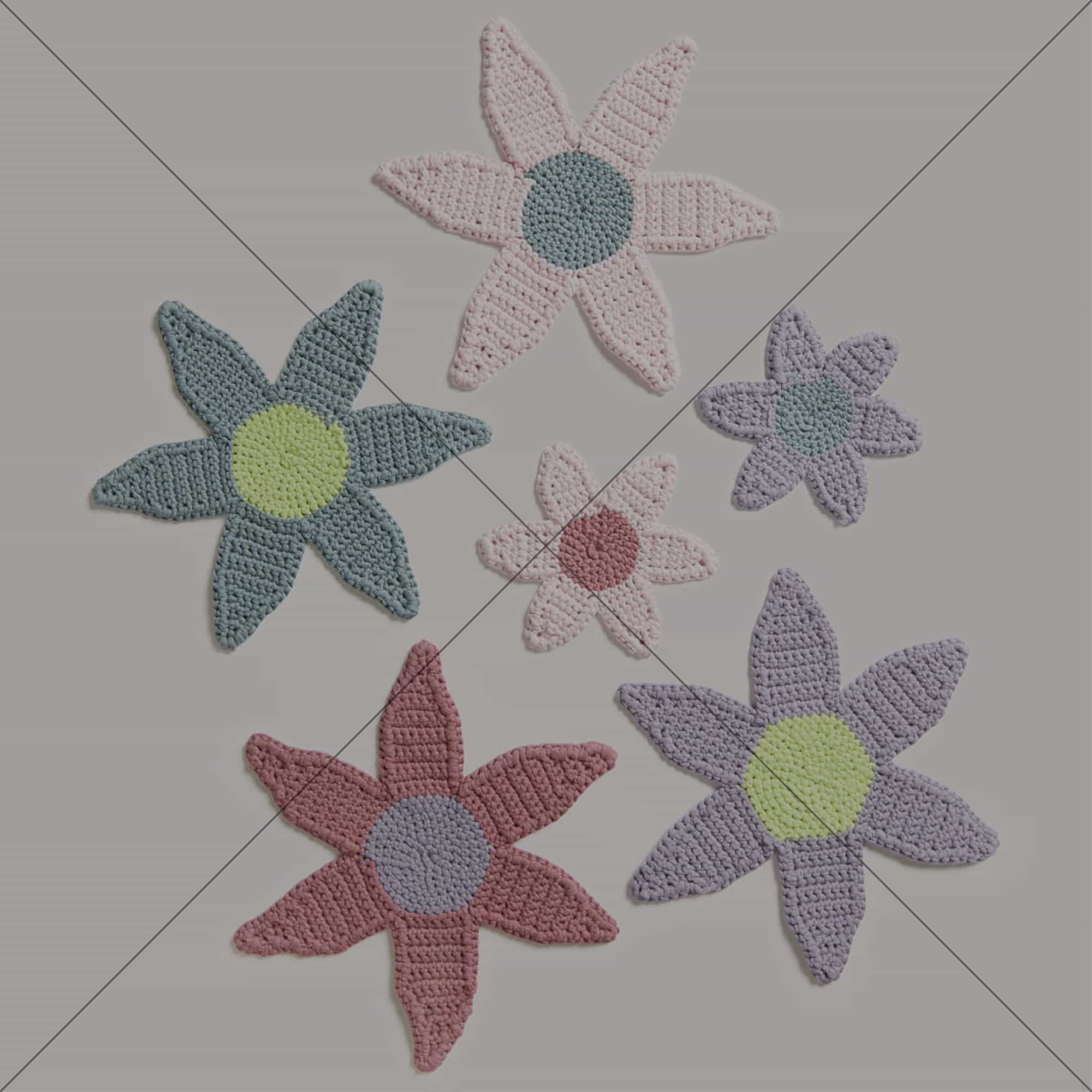 Gehäkelte Blumenuntersetzer aus Boho Crochet