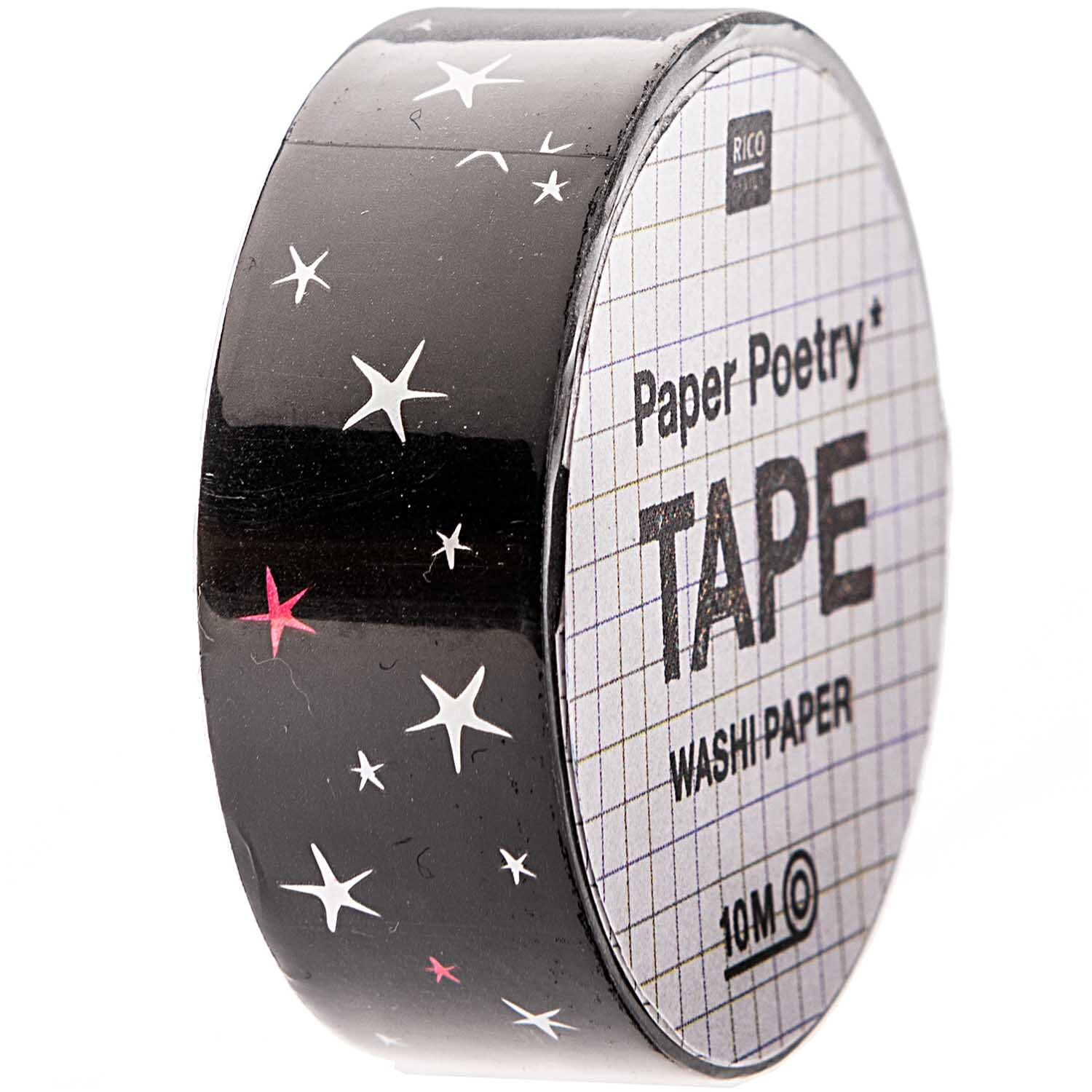 Paper Poetry Tape Sterne schwarz 15mm 10m Paper Poetry Tape Sterne schwarz 15mm 10m