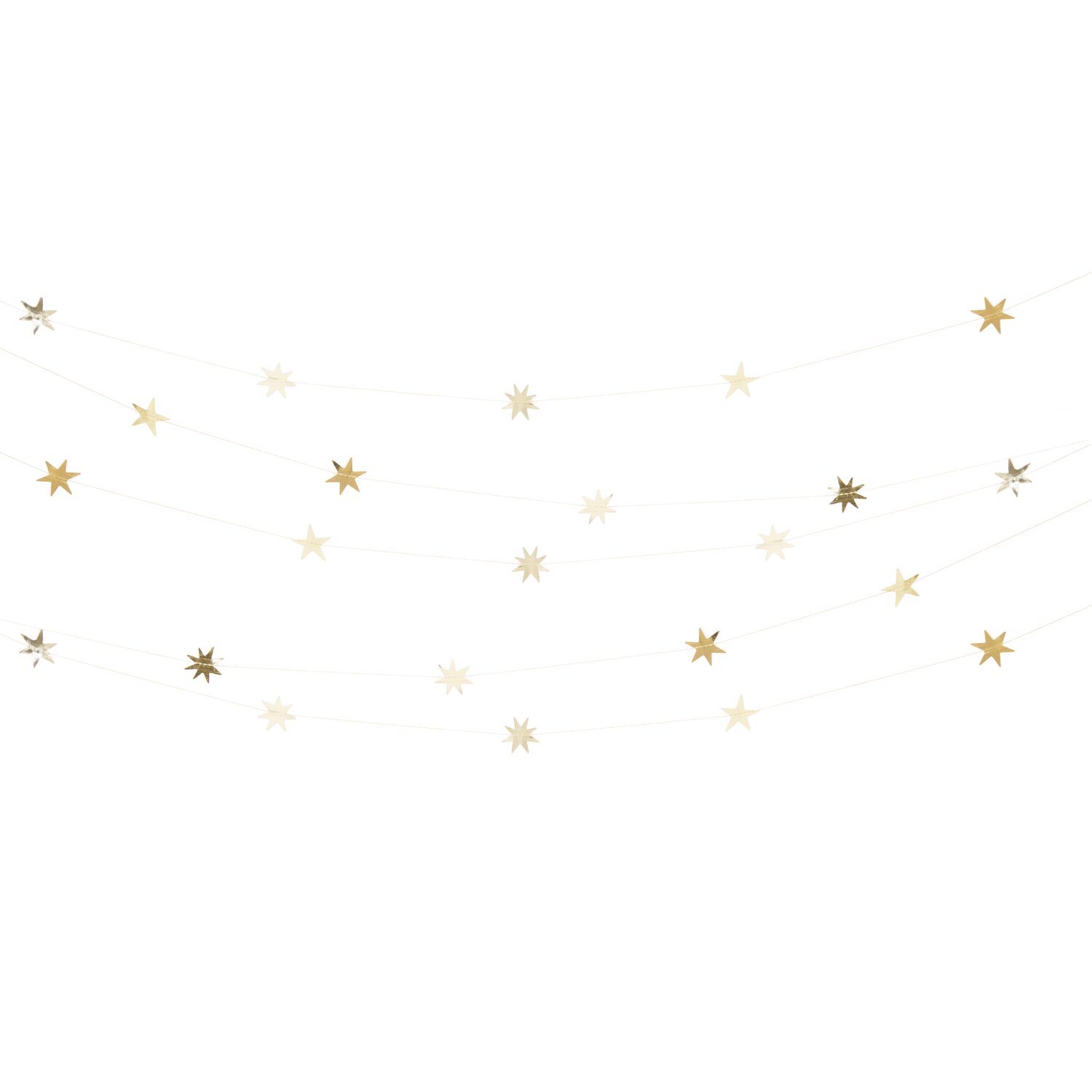 Genähte Girlande Advent Sterne Gold 5m von Rico Design