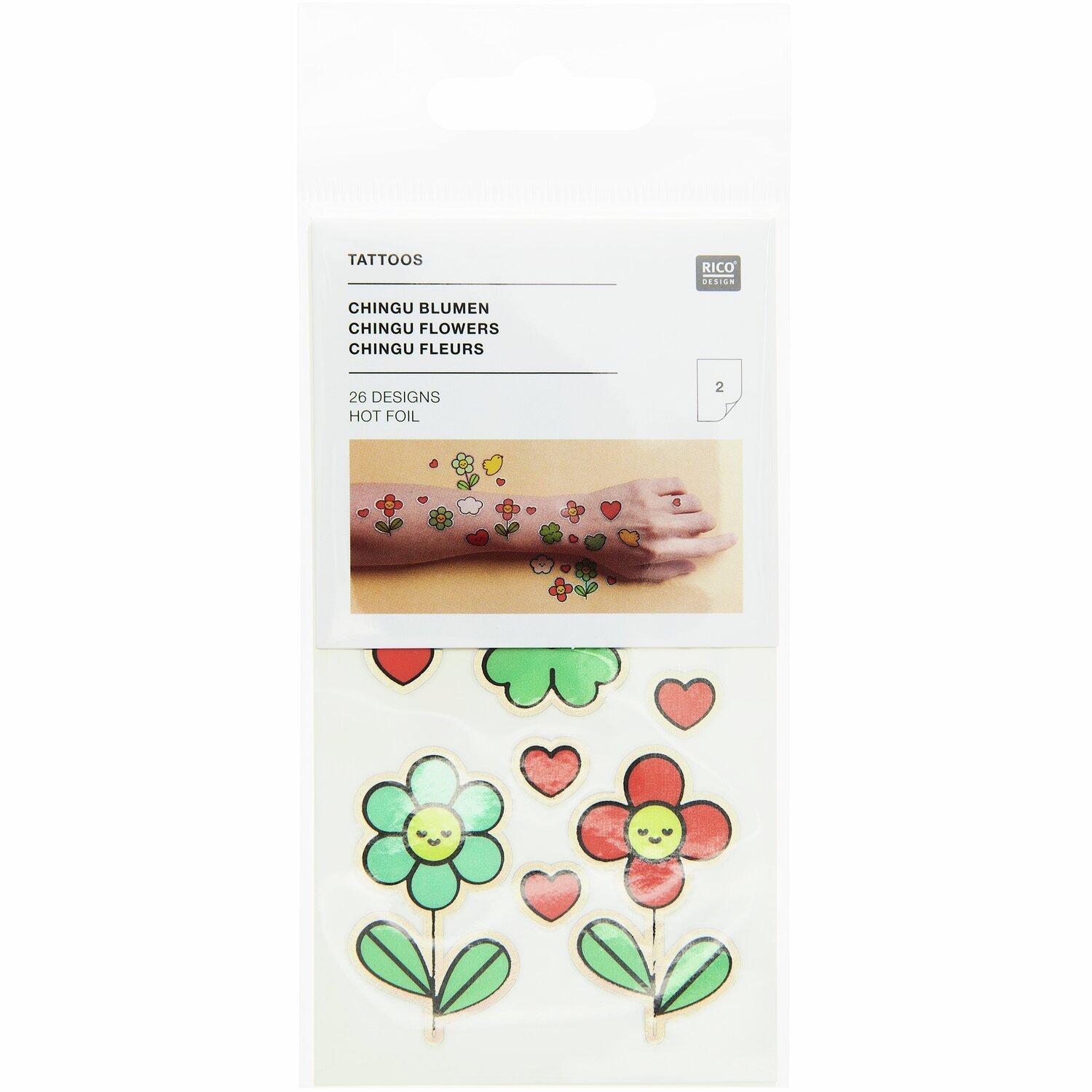 Tattoos Chingu Blumen 26-teilig von Rico Design