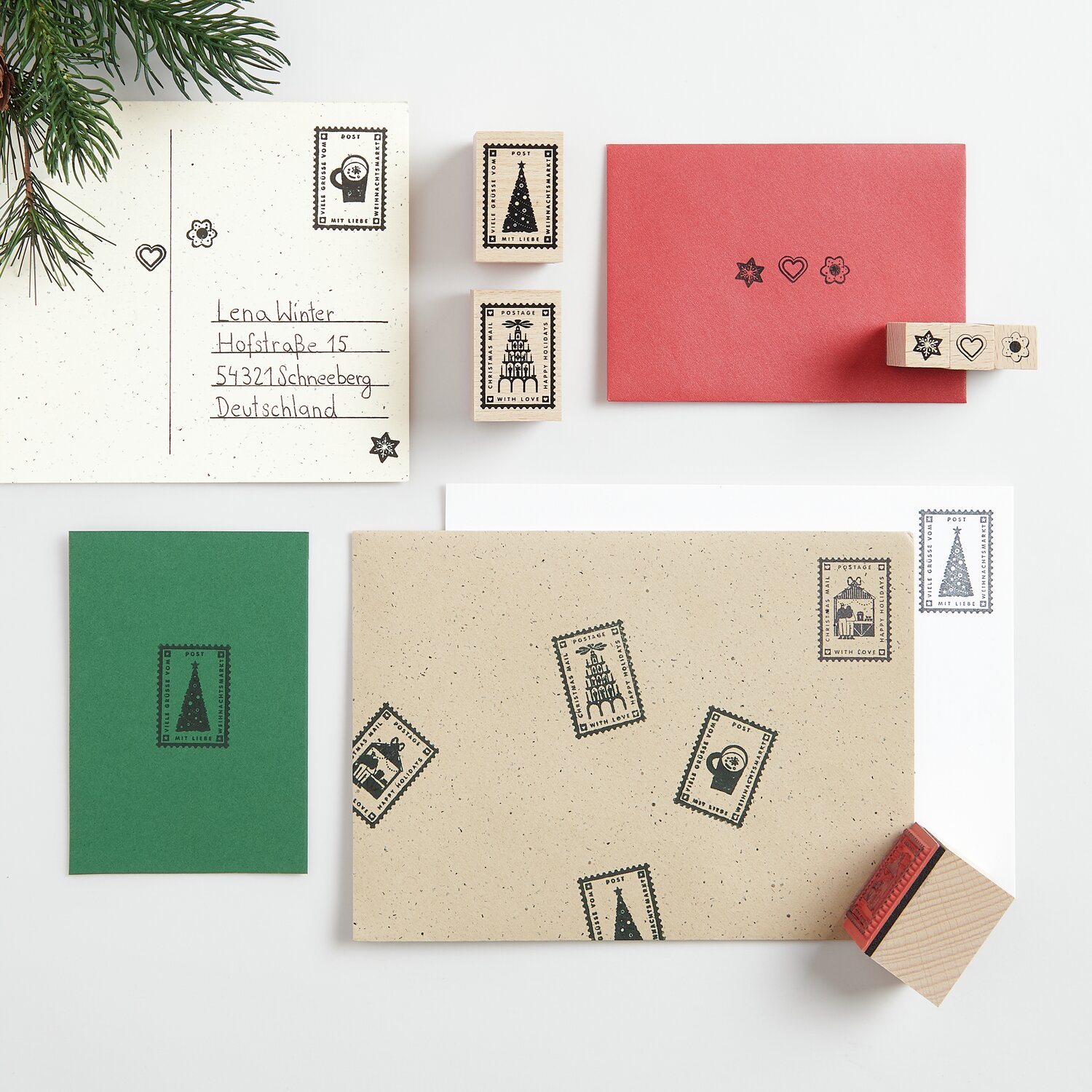 Stempelset Weihnachtspost 11-teilig von Rico Design
