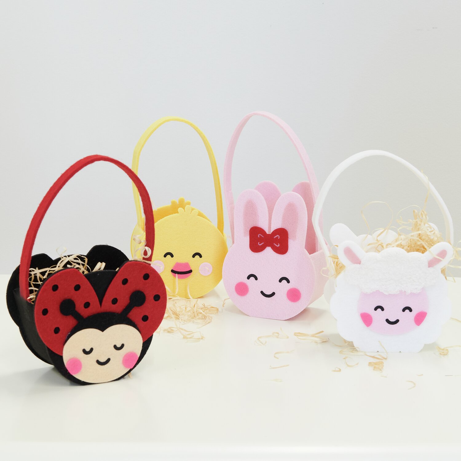 Filz-Korb Hase 20x10,5x6,5cm Farbe Rosa von Rico Design