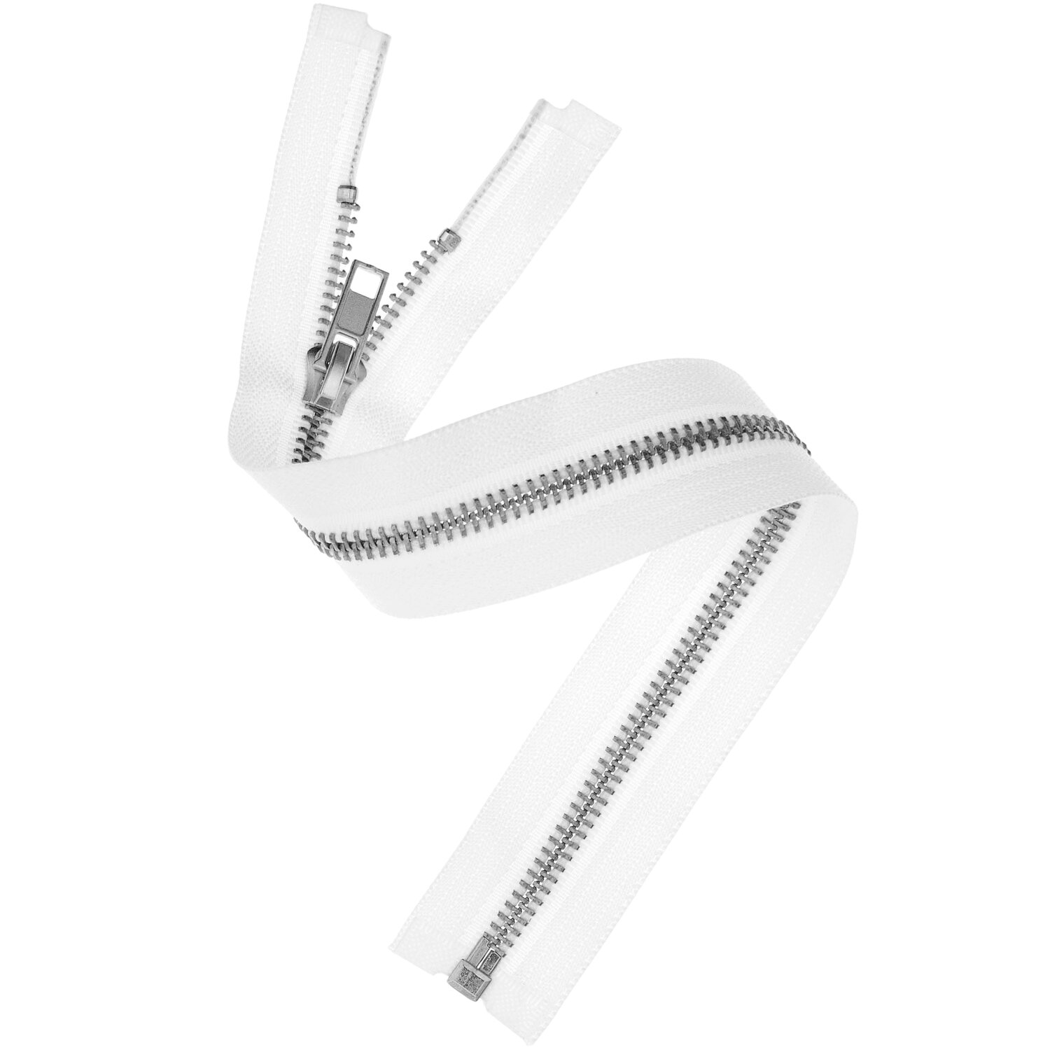 Metall Reißverschluss 5mm Silber/Offwhite von Rico Design