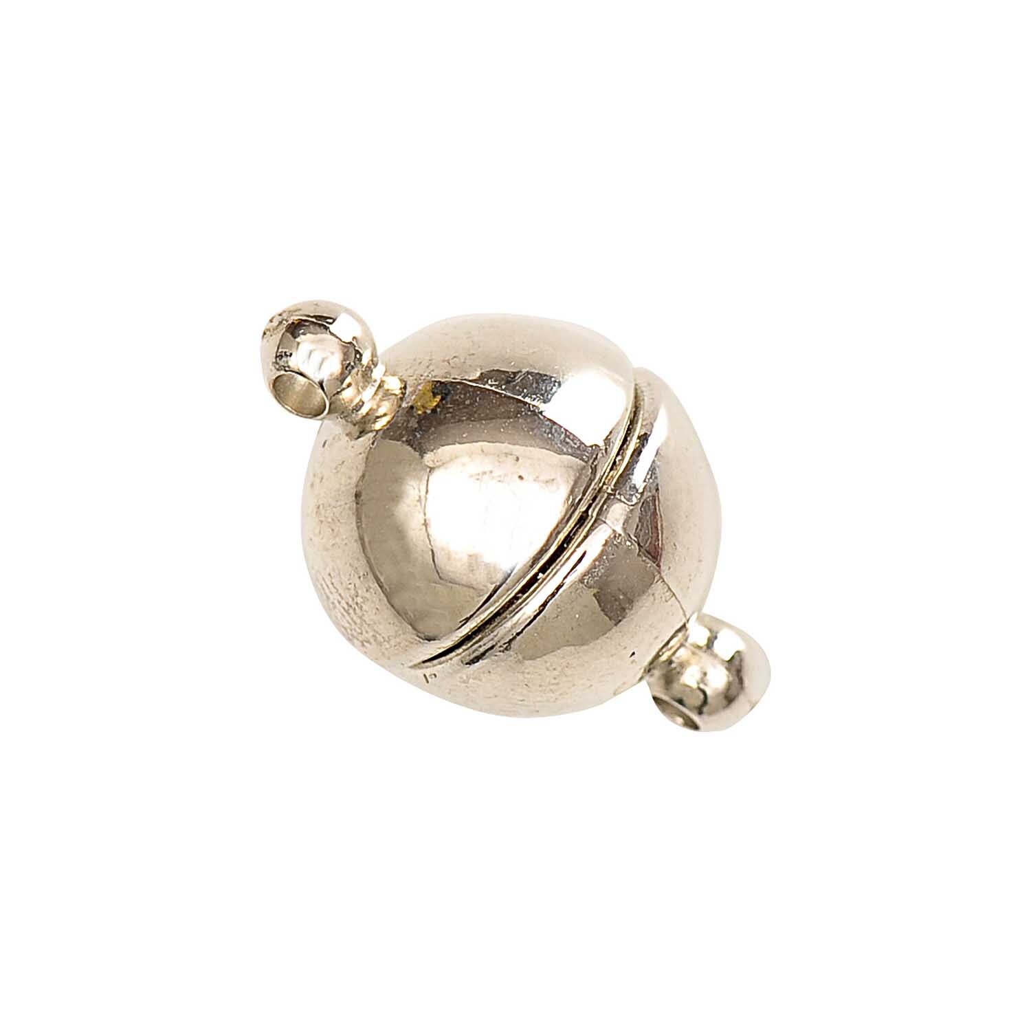 Magnetverschluß rund silber glänzend 12mm