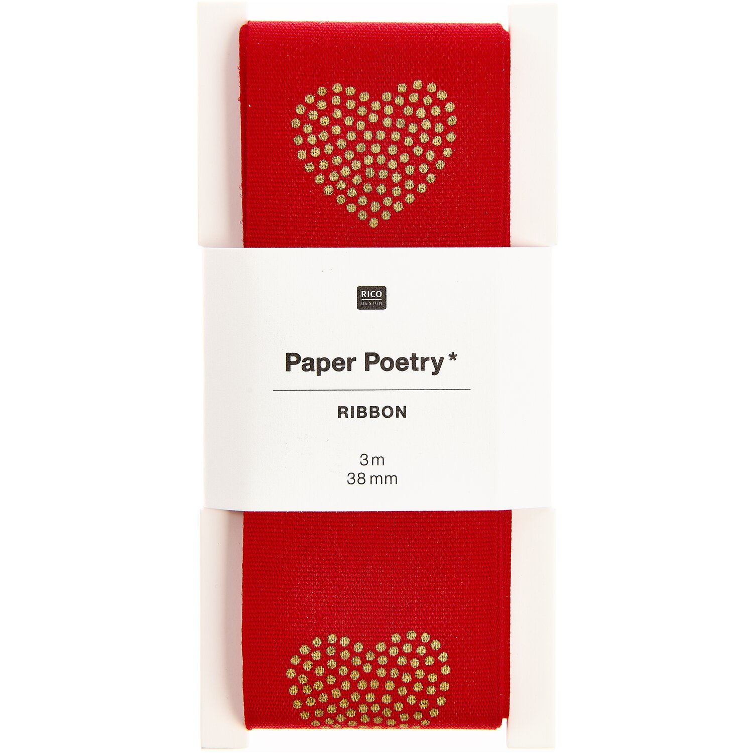 Paper Poetry Taftband Herzen gepunktet 38mmx3m von Rico Design