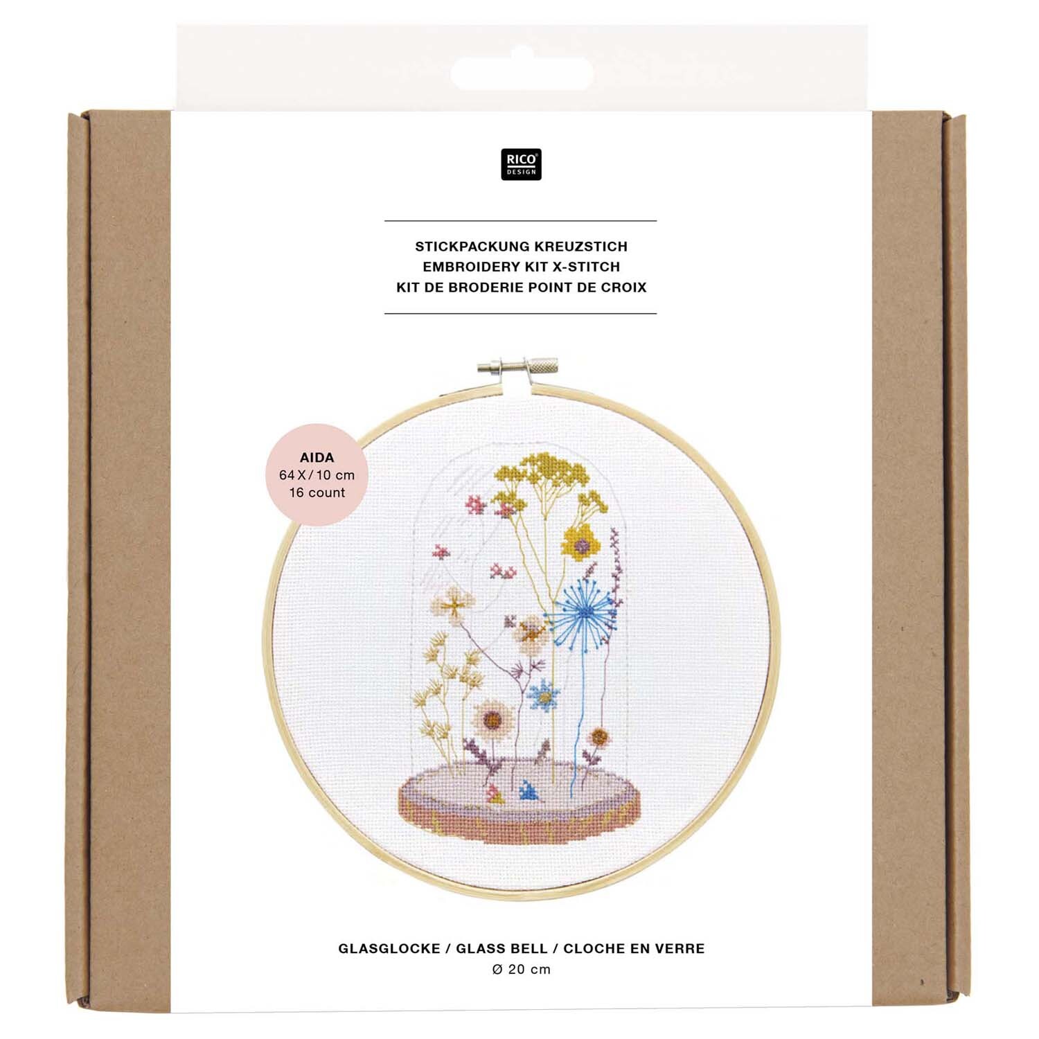 Stickpackung Glasglocke Ø 20cm  von Rico Design