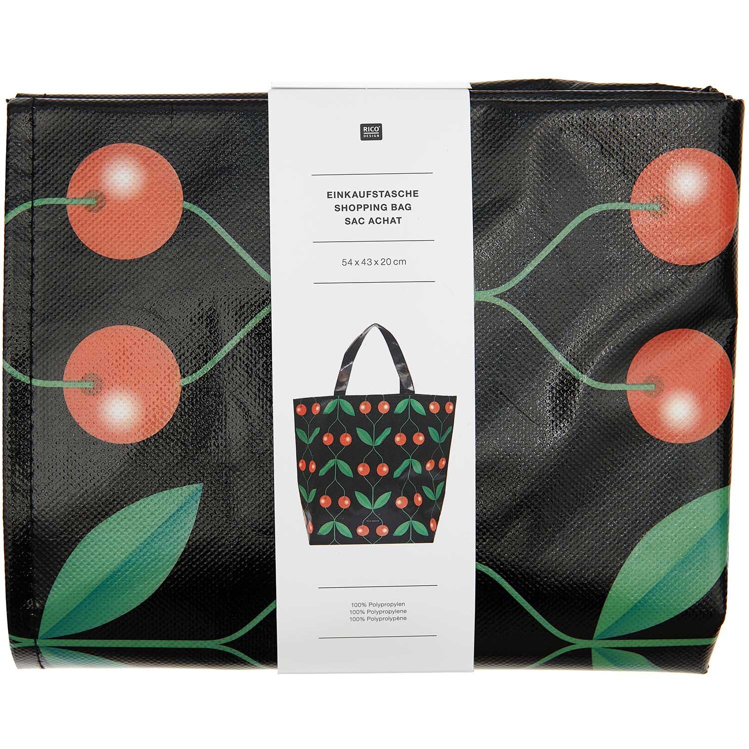 Paper Poetry Shopper Kirschen schwarz 54x43x20cm Paper Poetry Shopper Kirschen schwarz 54x43x20cm