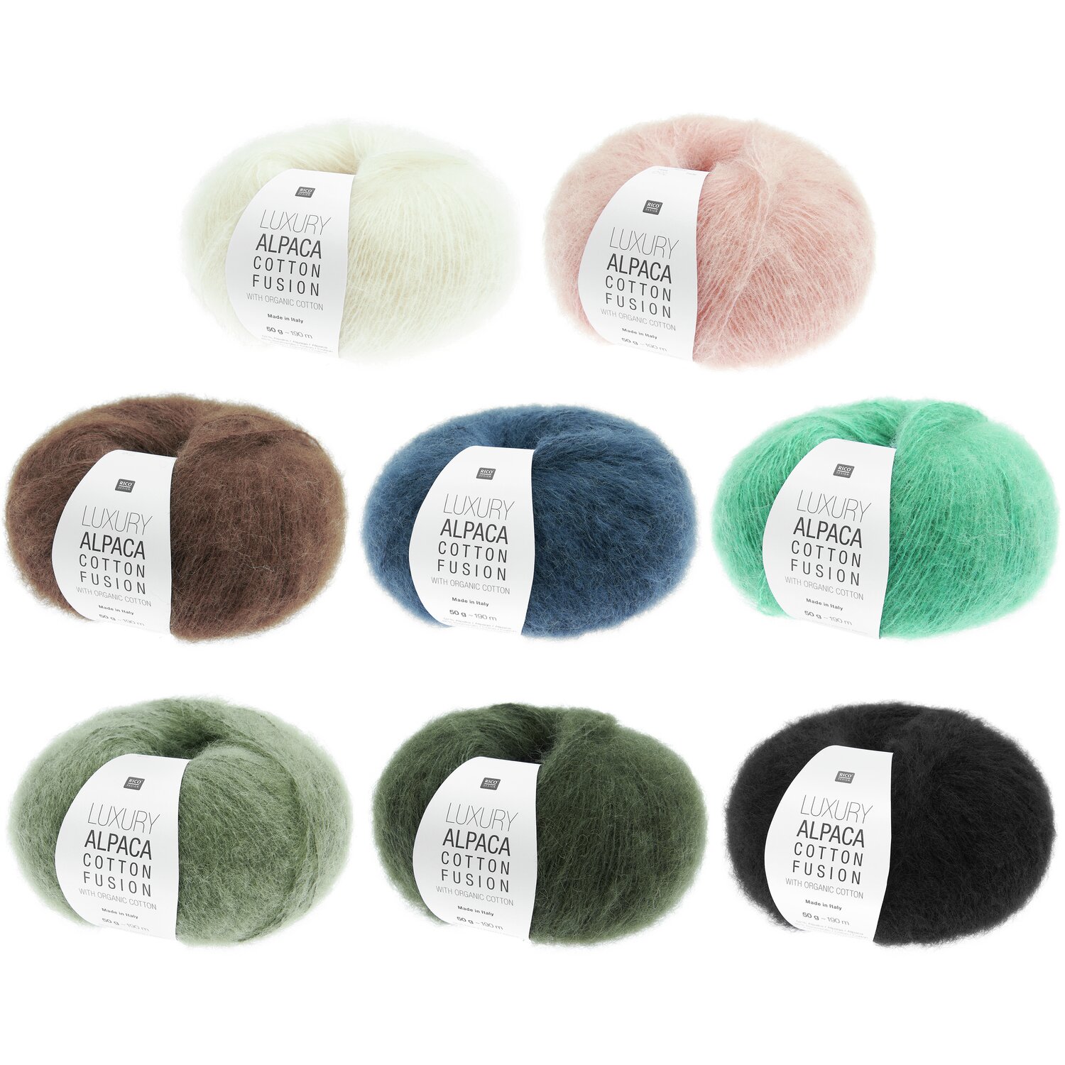 Luxury Alpaca Cotton Fusion 50g 190m Farbe Aloe von Rico Design Luxury Alpaca Cotton Fusion 50g 190m Farbe Aloe von Rico Design