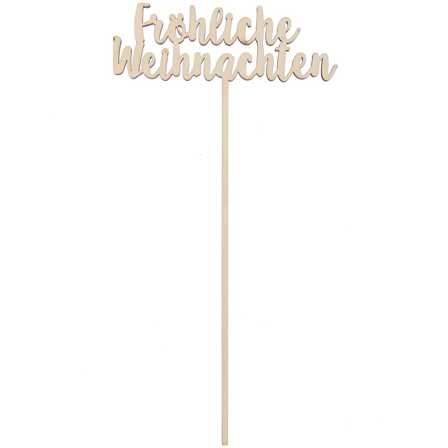 Holzpicker Fröhliche Weihnachten 25,4x11,5cm Holzpicker Fröhliche Weihnachten 25,4x11,5cm