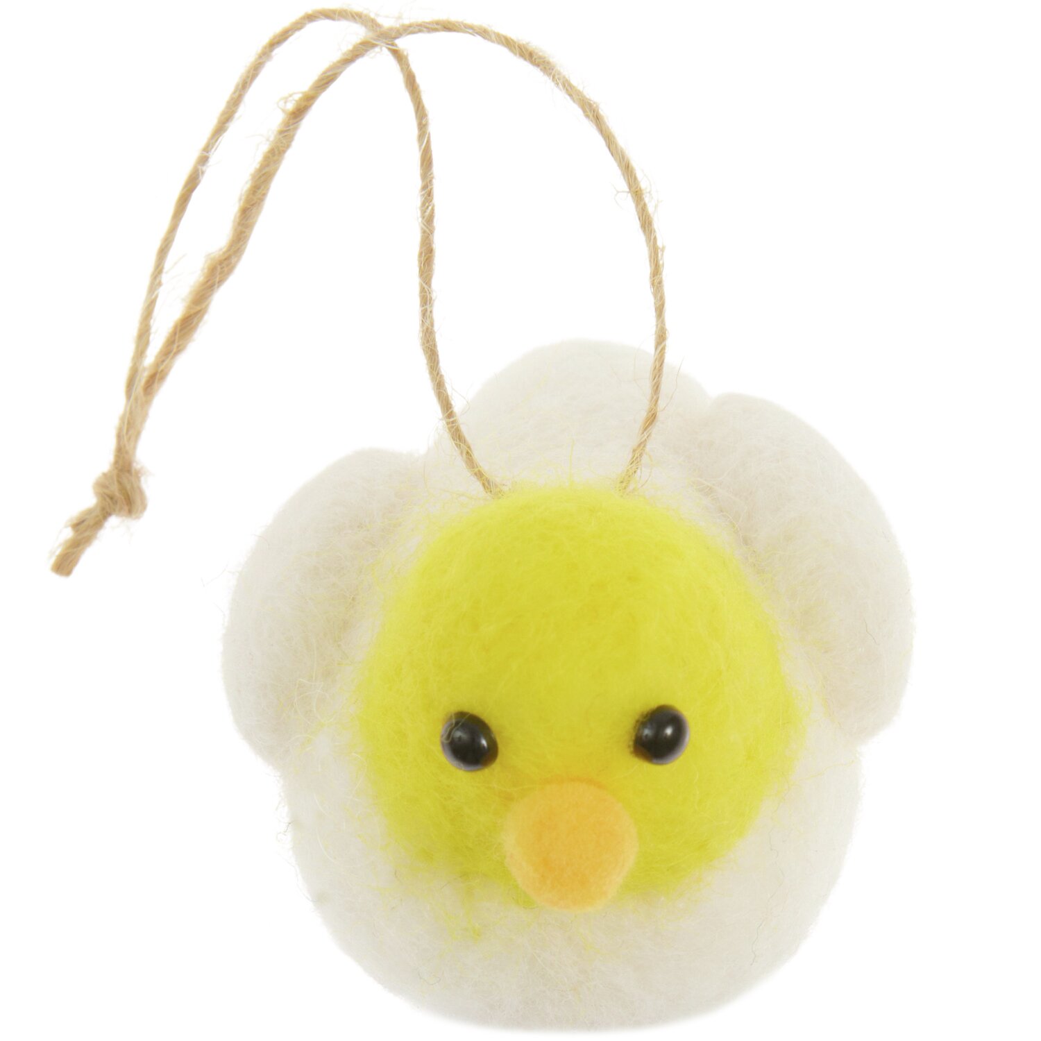 Aufhänger Filz-Vogel Gelb-Weiß: Niedlicher Filz-Vogel in Gelb und Weiß, 4,4x4,5x7cm, von Rico Design.