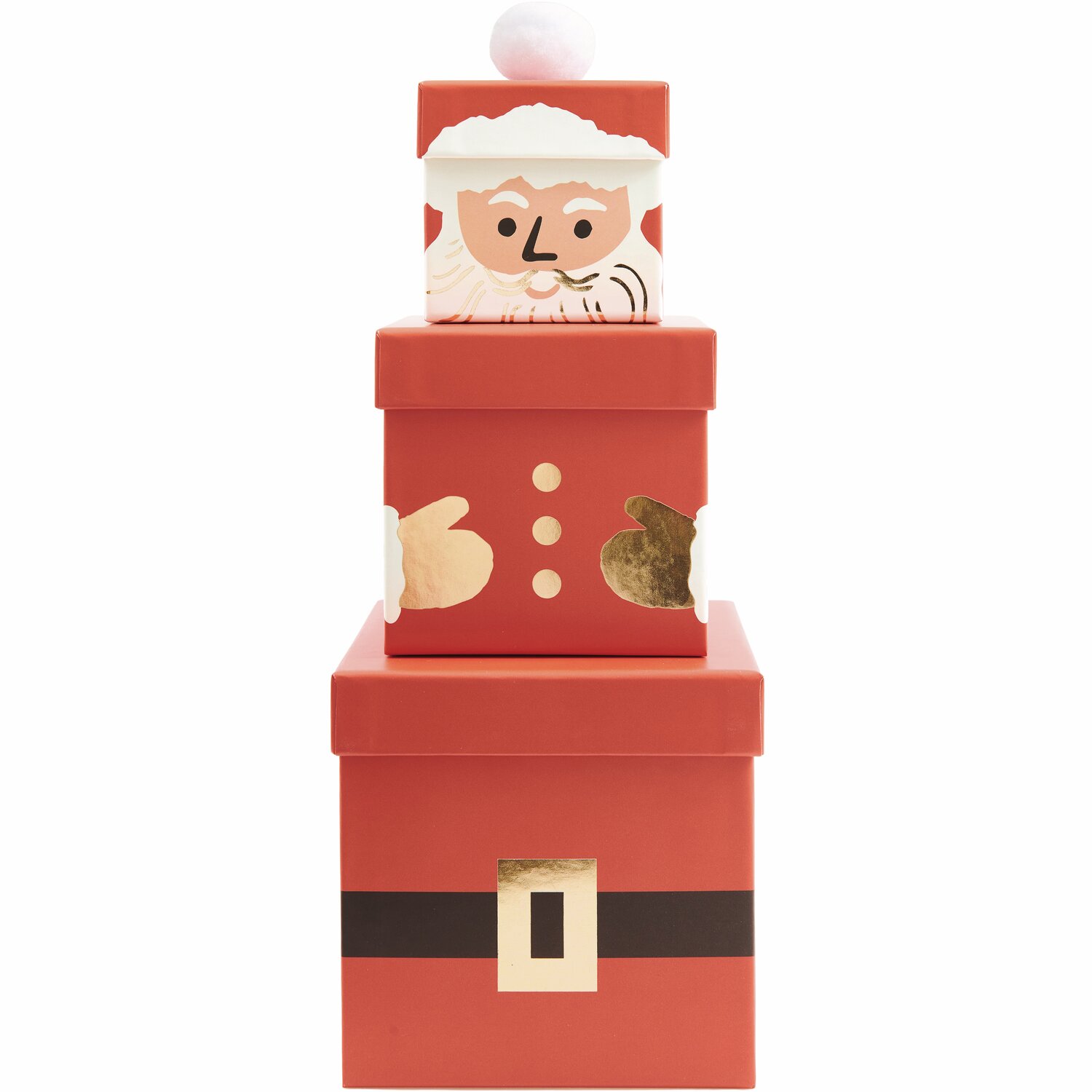 Geschenkboxen-Set Weihnachtsmann 4-teilig von Rico Design