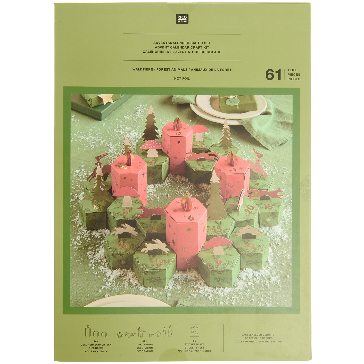 Adventskalender Bastelset Waldtiere von Rico Design