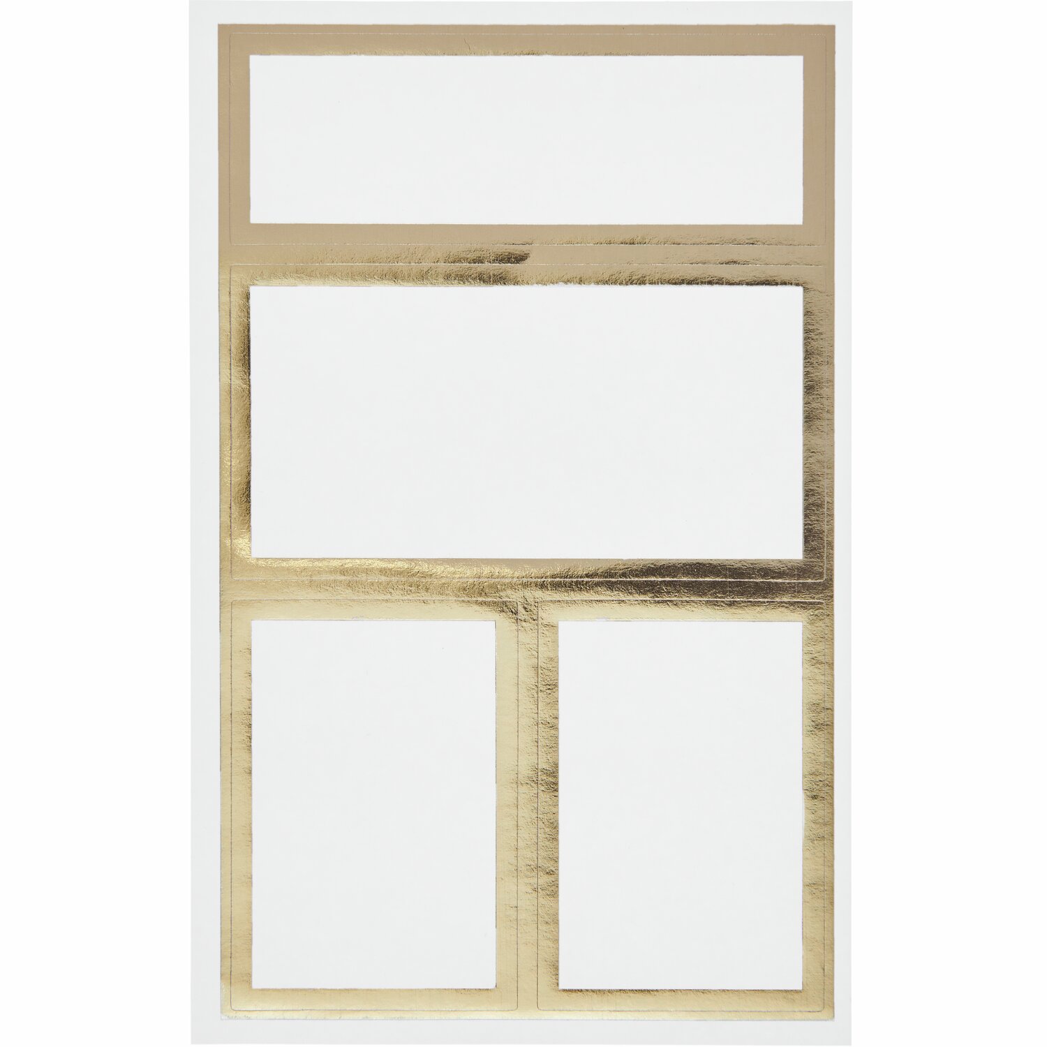 Paper Poetry Papieretiketten Gold 4 Stück, rechteckige Etiketten mit goldener Umrandung. Ideal für kreative Projekte und Geschenke.