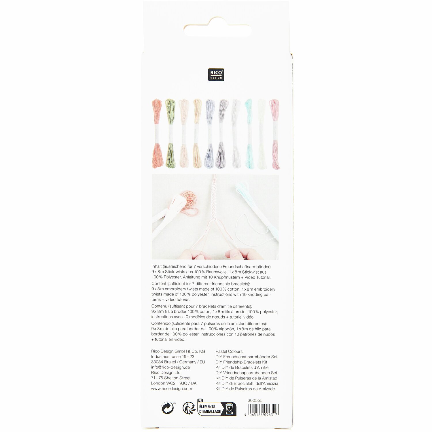 DIY Freundschaftsarmbänder Set Pastel Colours von Rico Design