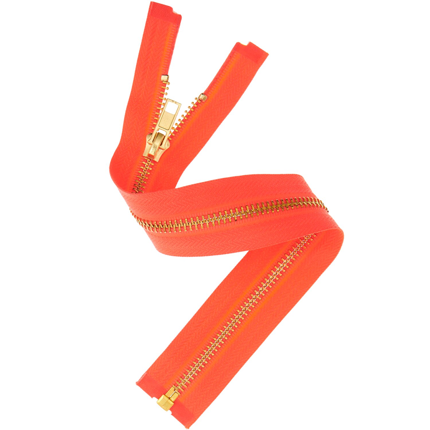 Metall Reißverschluss 5mm Gold/Neonorange von Rico Design