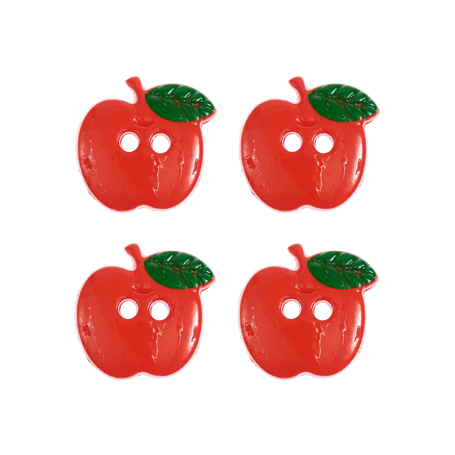 Knopf Apfel Rot 1,5x1,6cm 4 Stück von Rico Design