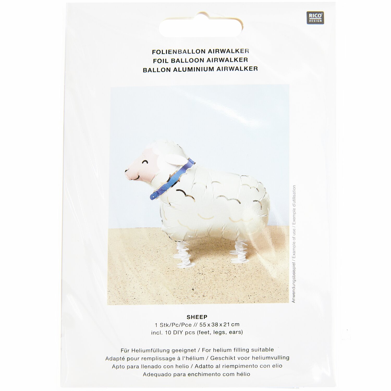 Folienballon Airwalker Schaf 55x38x21cm von Rico Design