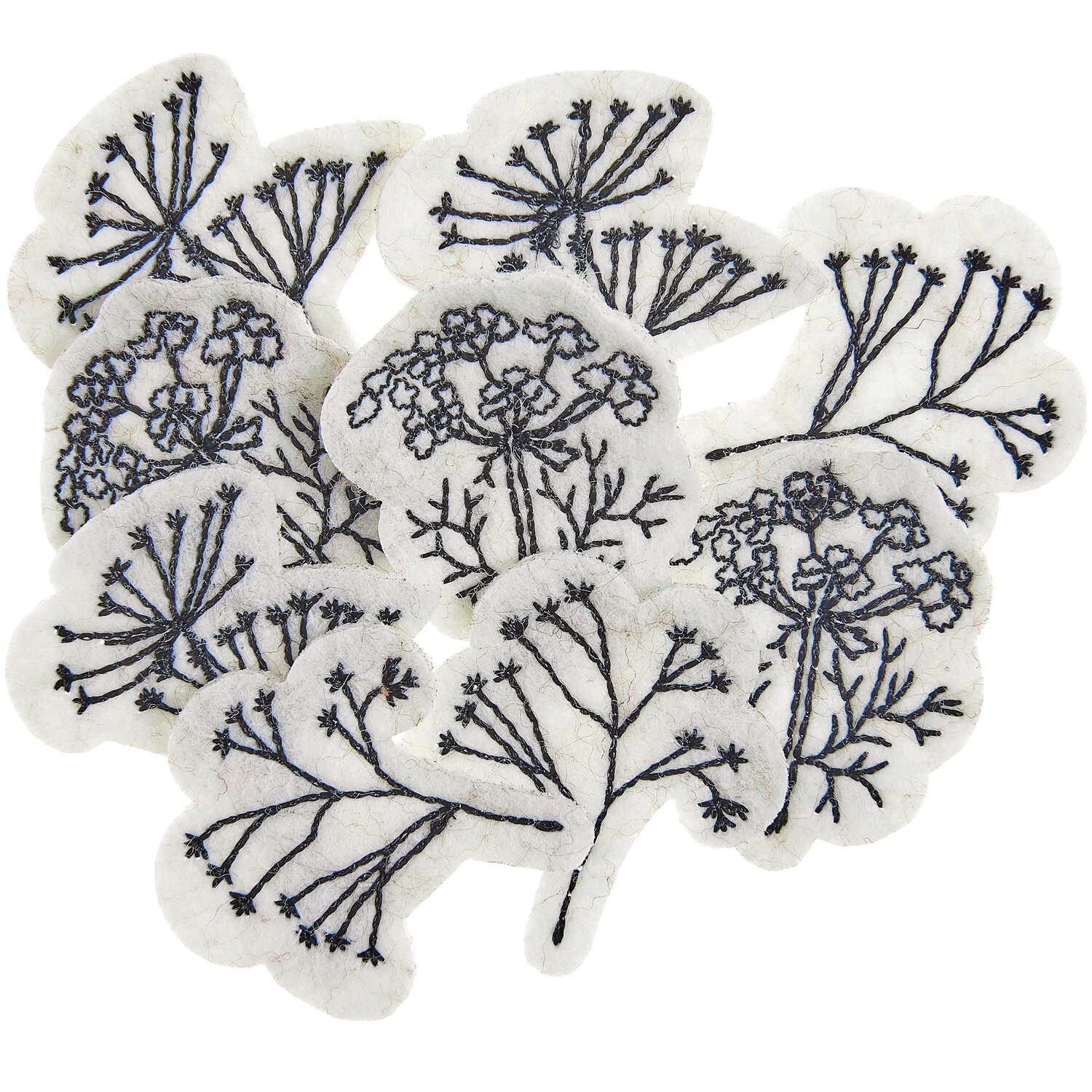 Filzstreu Blumen Schwarz von Rico Design