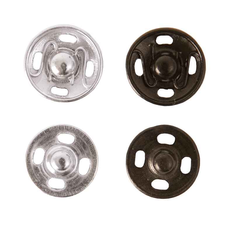 Druckknöpfe Mix Silber-Schwarz 12mm 12 Stück von Rico Design