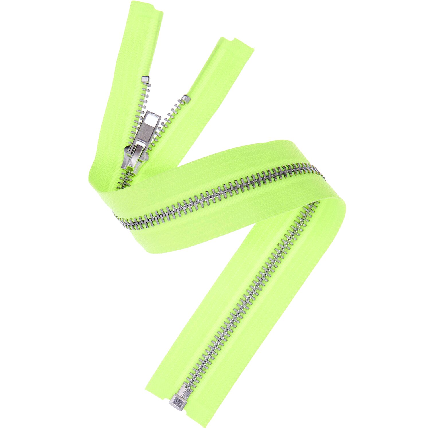Metall Reißverschluss 5mm Silber/Neongelb von Rico Design