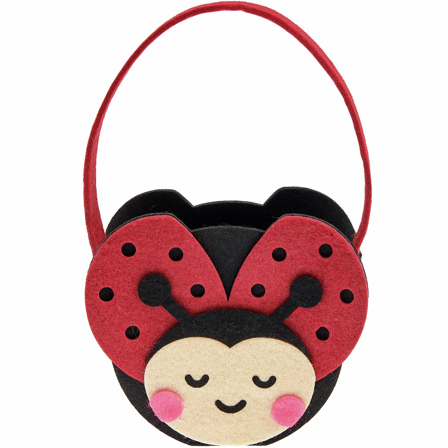 Filz-Korb Marienkäfer: Niedlicher Korb in Rot und Schwarz von Rico Design, ideal für Kinderzimmer.