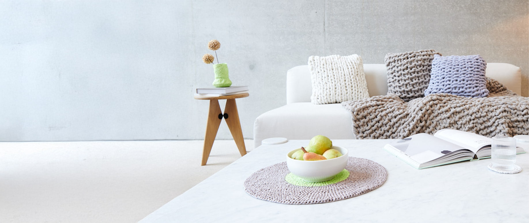 Gehäkelte und gestrickte Home Accessoires