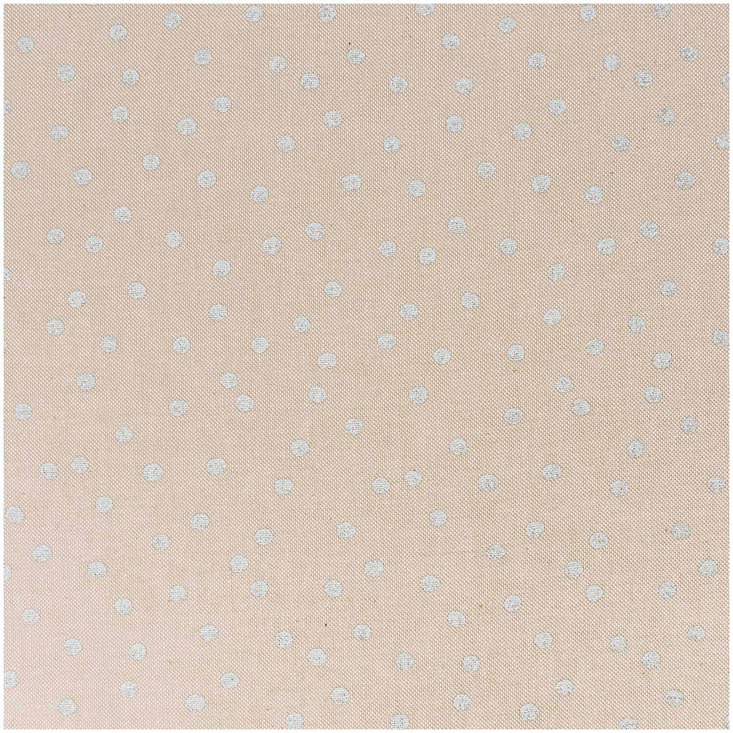 Stoff Punkte natur-silber 140cm breit von Rico Design