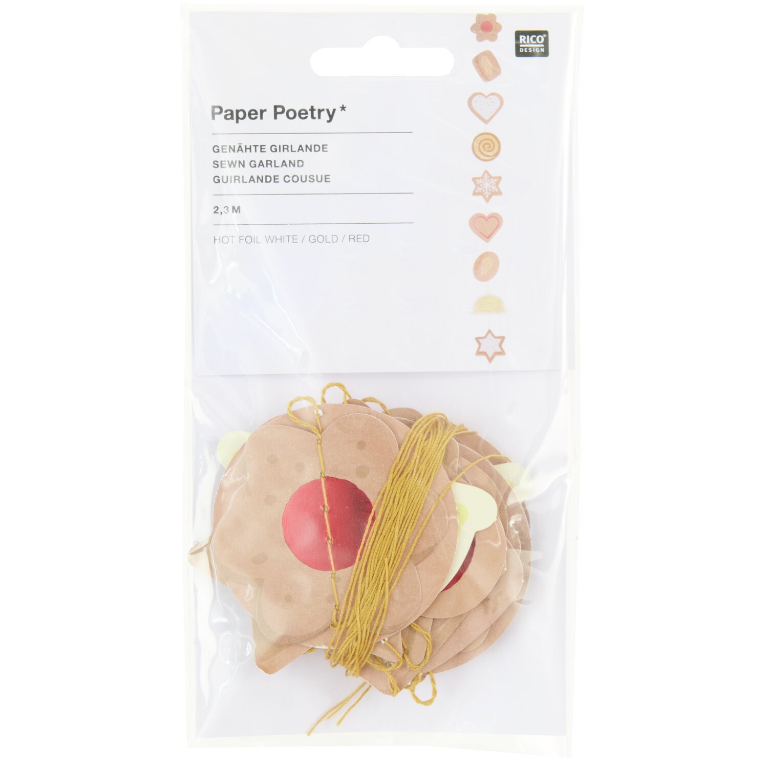 Paper Poetry Genähte Girlande Cookies von Rico Design