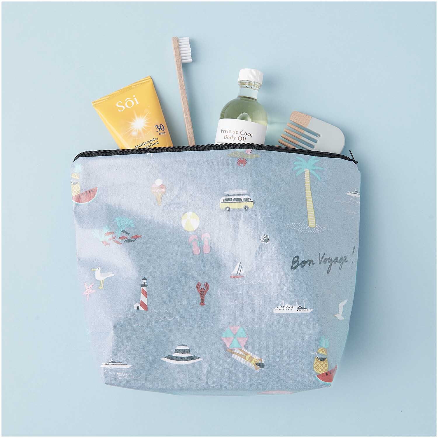 Kosmetiktasche Travel the World blau 28x21x9cm Kosmetiktasche Travel the World blau 28x21x9cm