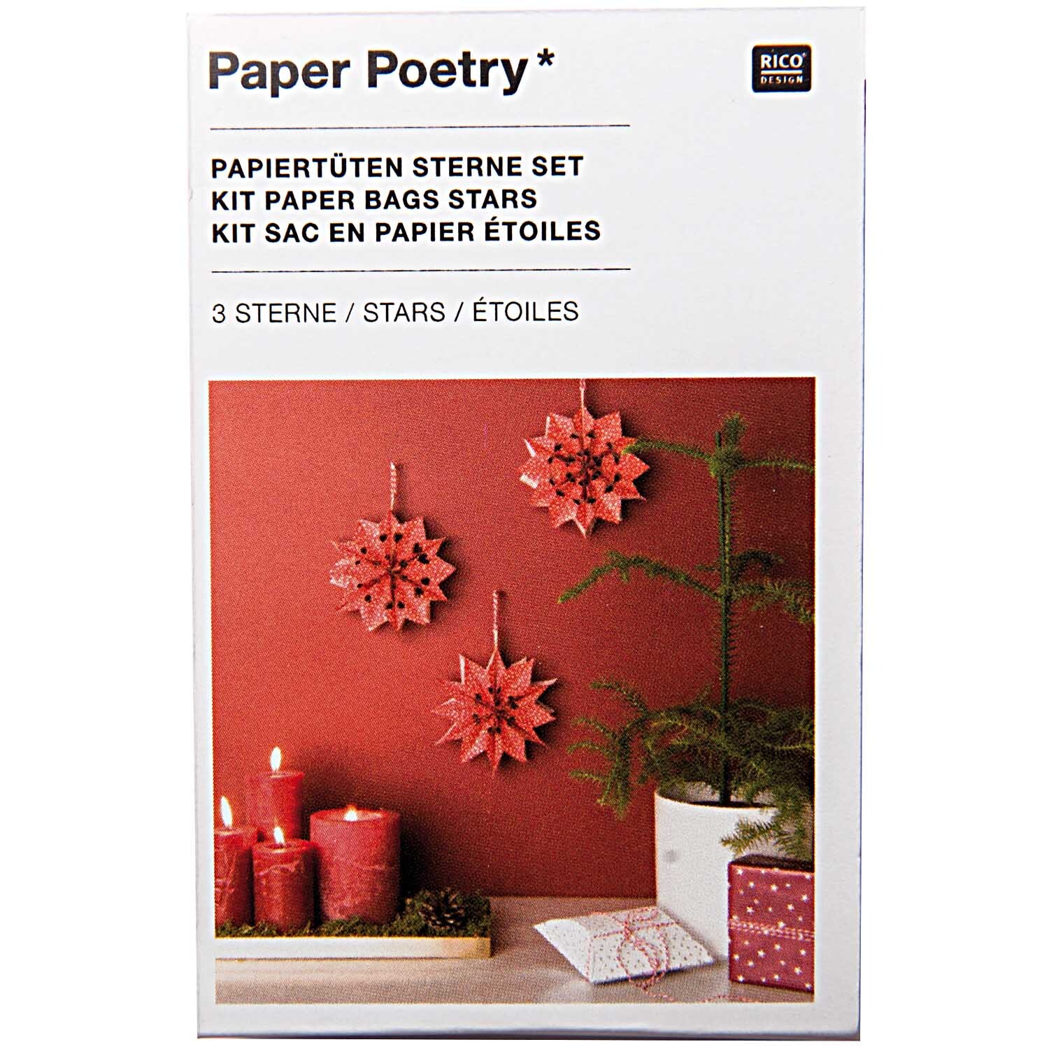 Paper Poetry Bastelset Papiertüten-Sterne Punkte klein