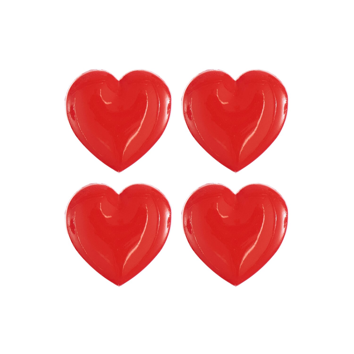 Knöpfe Herz 1,5x1,5cm 4 Stück Farbe Rot von Rico Design