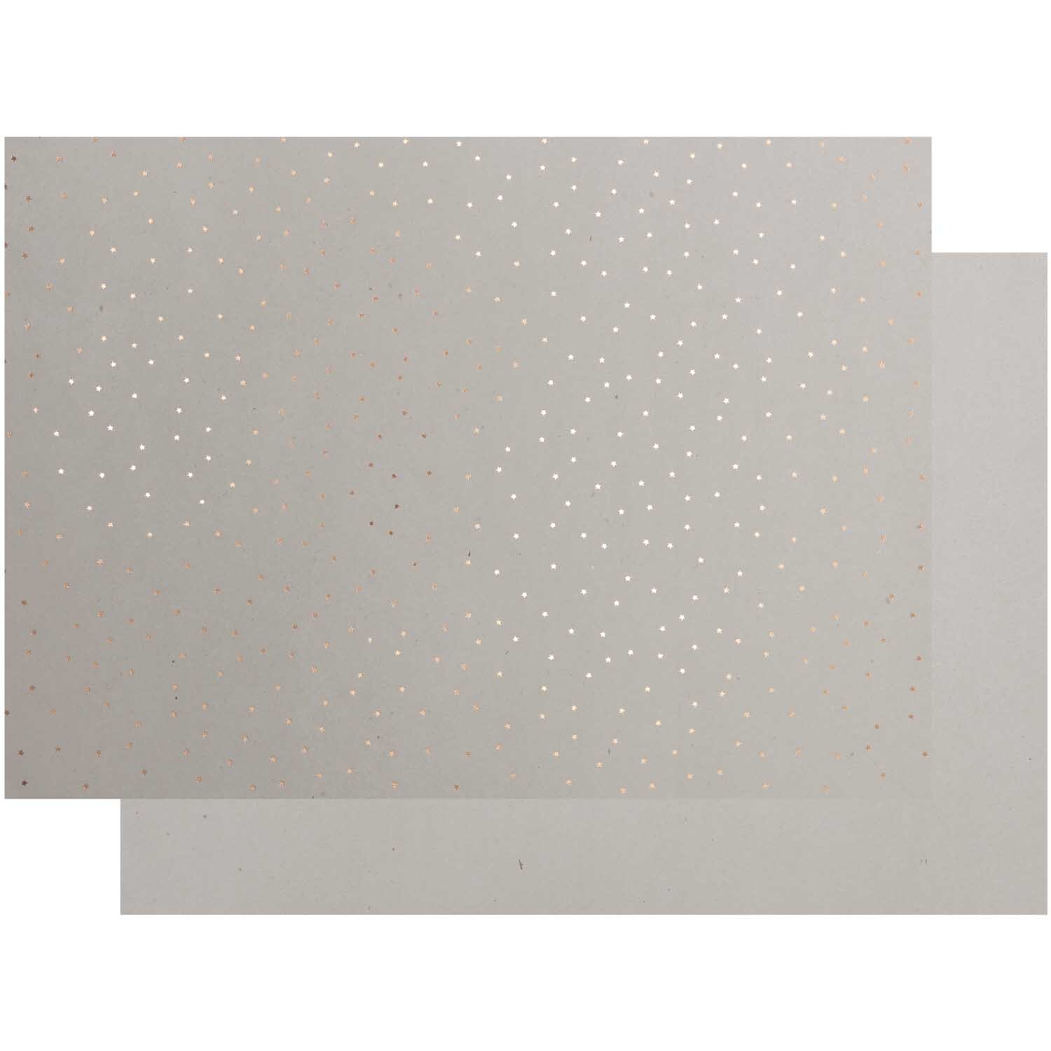 Paper Poetry Graukarton Sterne 50x70cm mit zarten roségoldenen Sternen von Rico Design. Ideal für kreative Bastelprojekte.