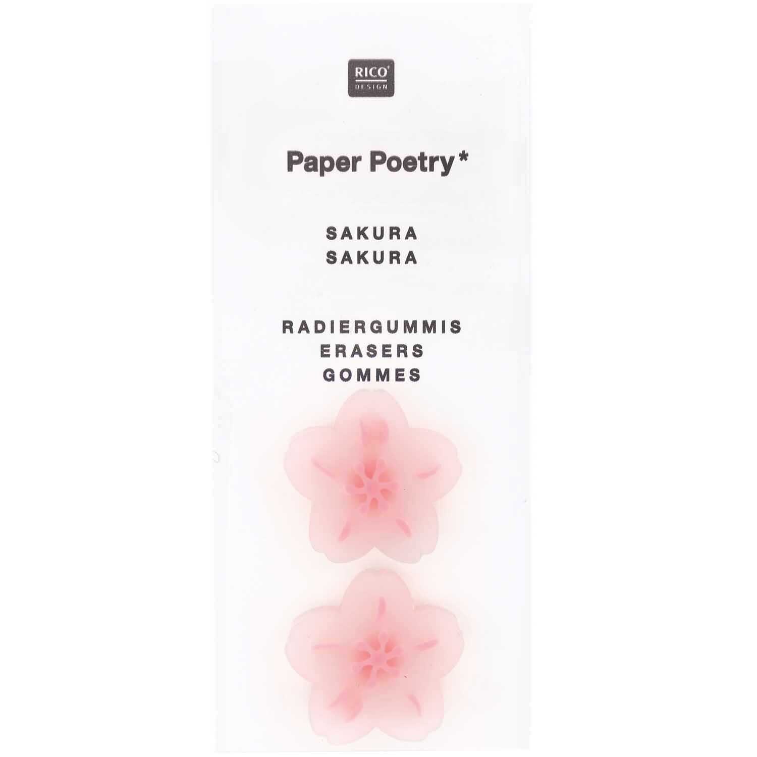 Paper Poetry Radiergummis Kirschblüte 2 Stück 25x7mm Paper Poetry Radiergummis Kirschblüte 2 Stück 25x7mm