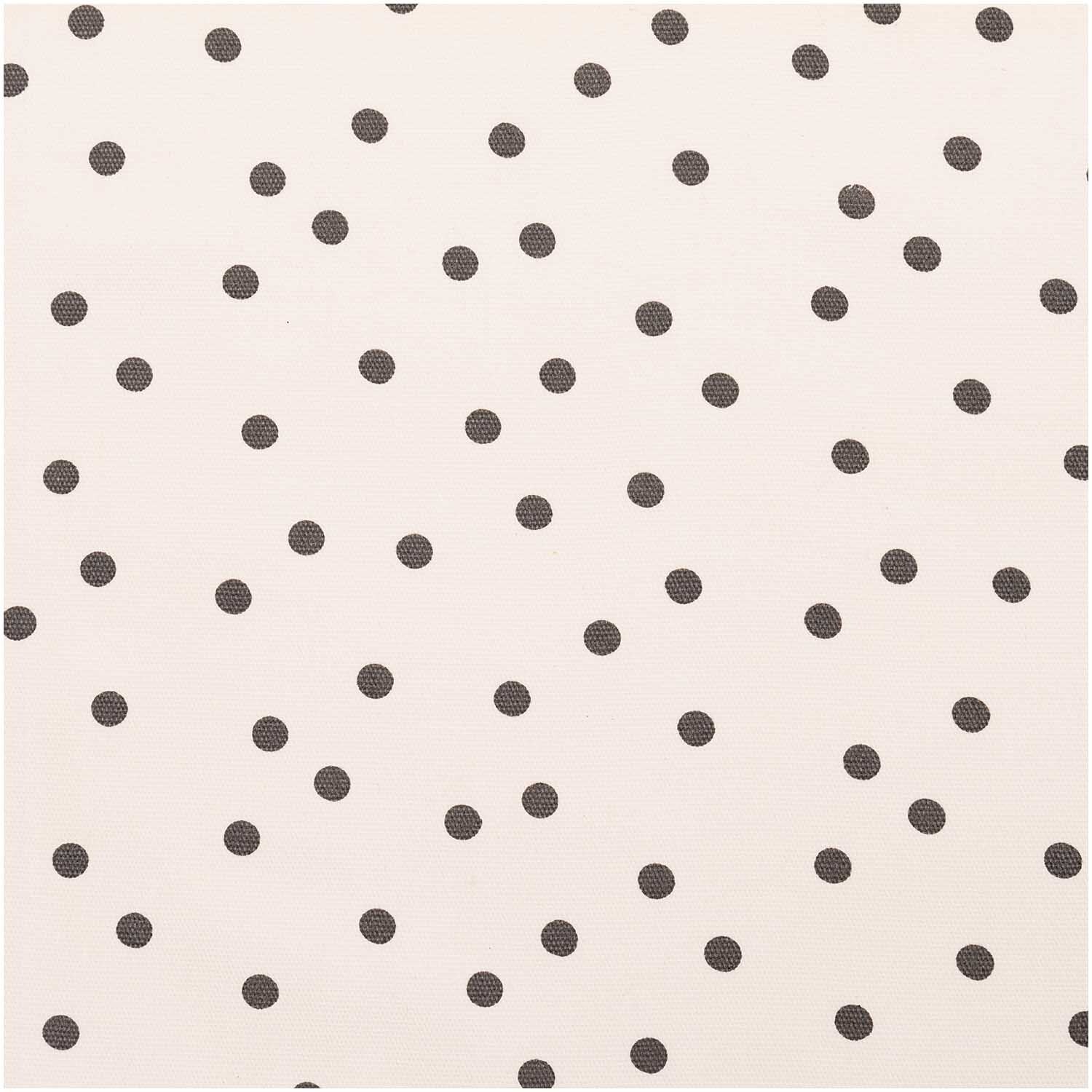 Druckstoff Canvas Punkte creme-grau 140cm