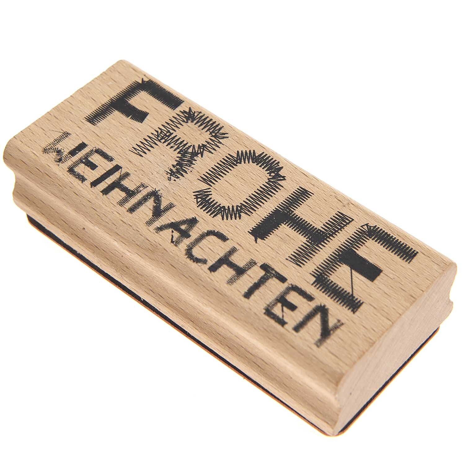 Stempel Frohe Weihnachten genäht 9x3,5cm