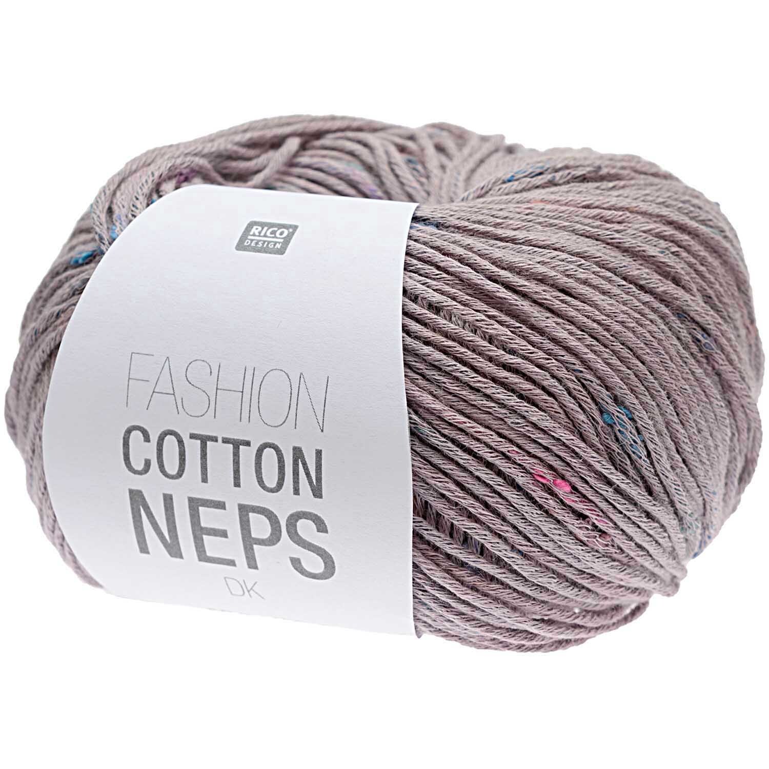 Fashion Cotton Neps dk 50g 105m Farbe Mauve von Rico Design Fashion Cotton Neps dk: Weiches Garn in Mauve von Rico Design, 50g Knäuel mit 105m Länge. Ideal für Strickprojekte.