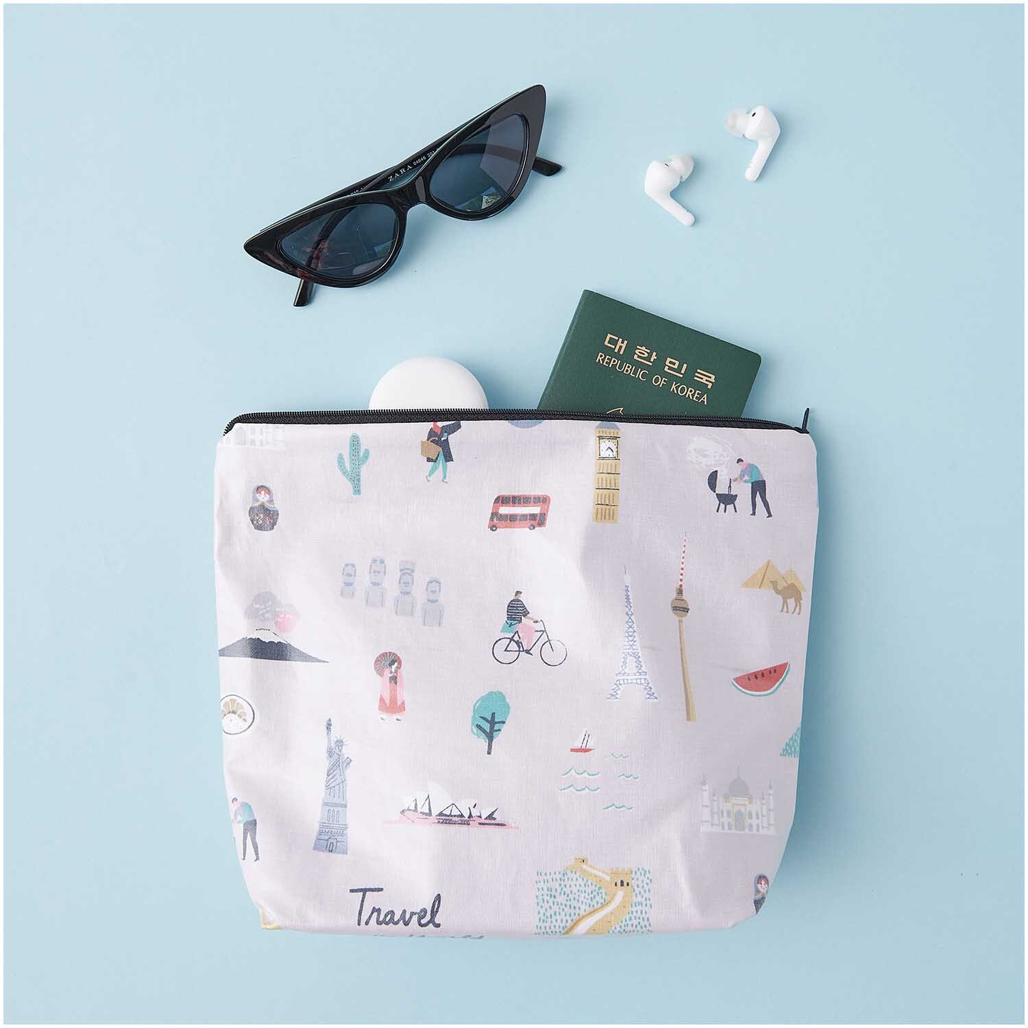 Kosmetiktasche Travel the World flieder 28x21x9cm Kosmetiktasche Travel the World flieder 28x21x9cm