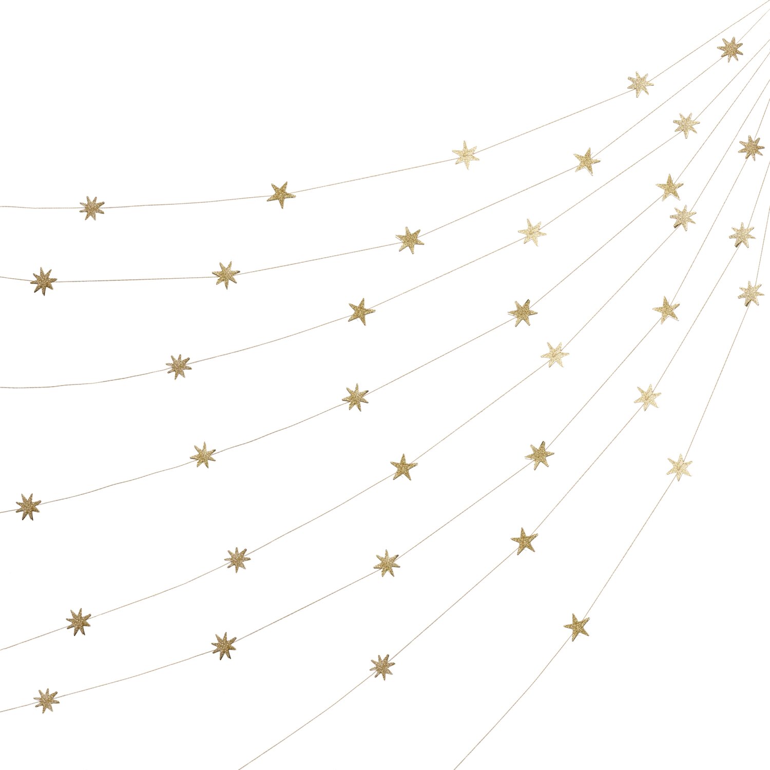 Genähte Girlande Advent Sterne Glitter Gold 5m von Rico Design