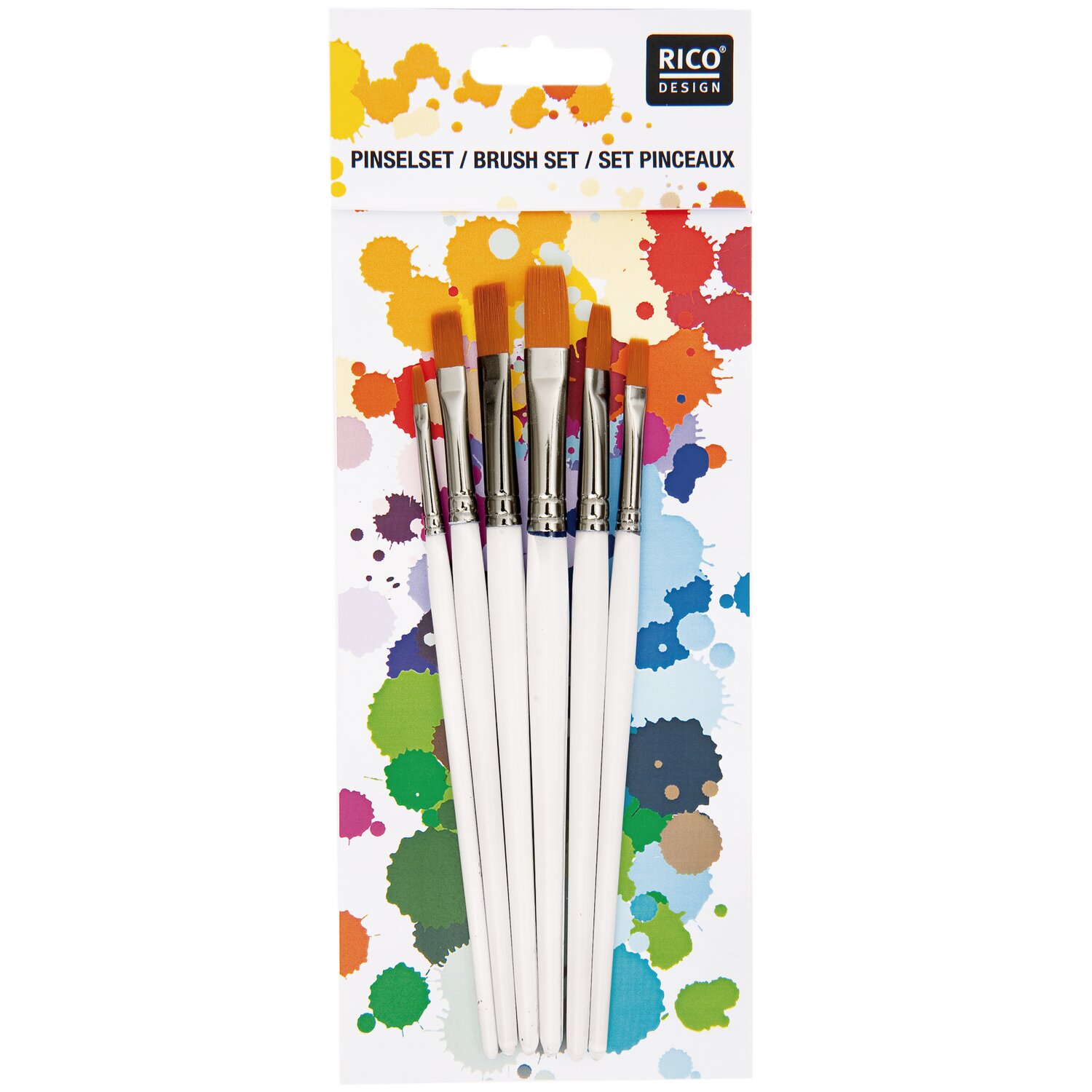 Schul- und Hobbypinsel flach 6-teilig von Rico Design
