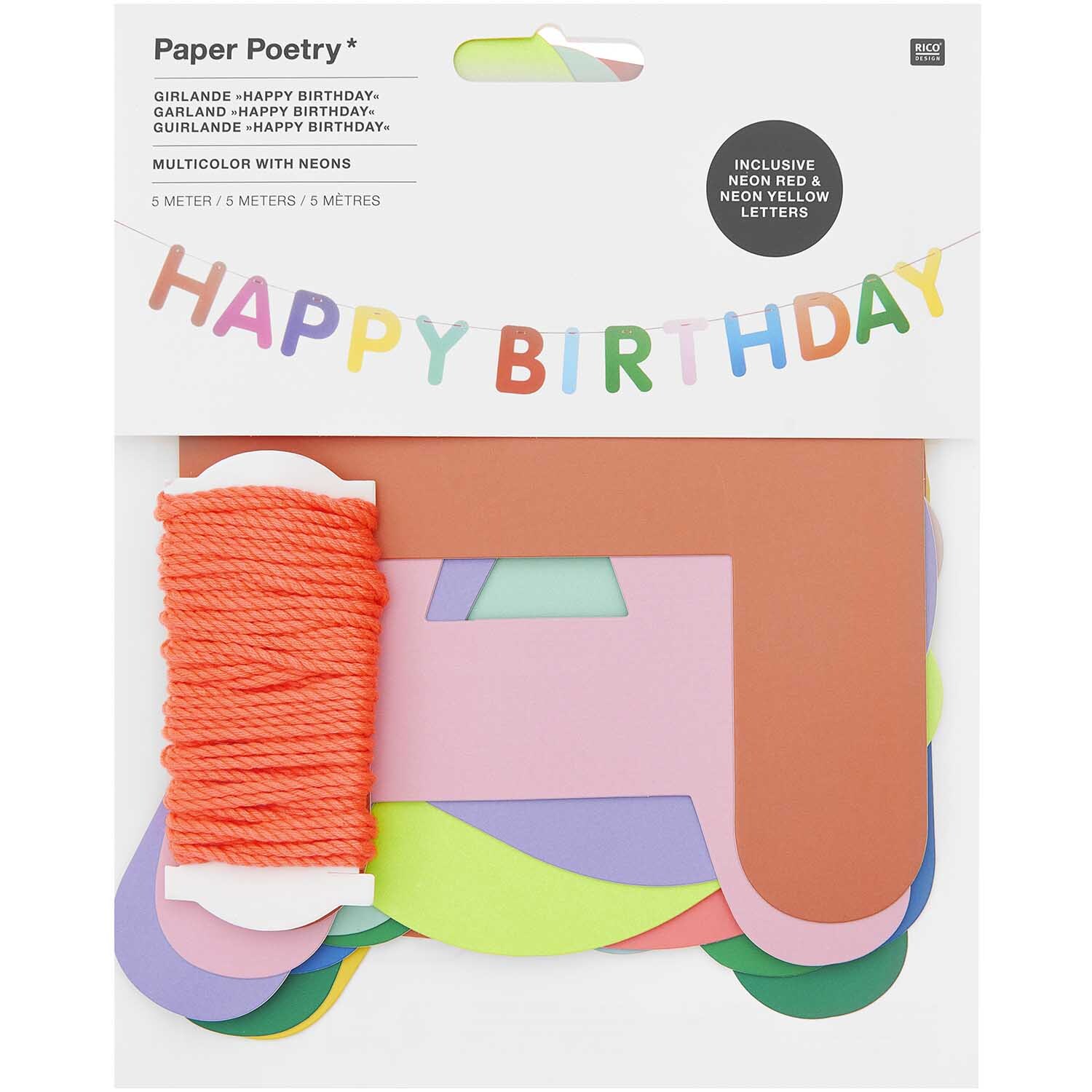 Paper Poetry Girlande Happy Birthday 5m