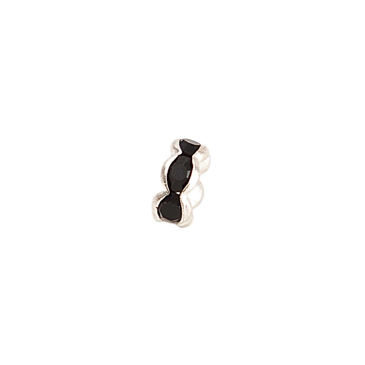 Strassrondell wellig schwarz 6mm 6 Stück
