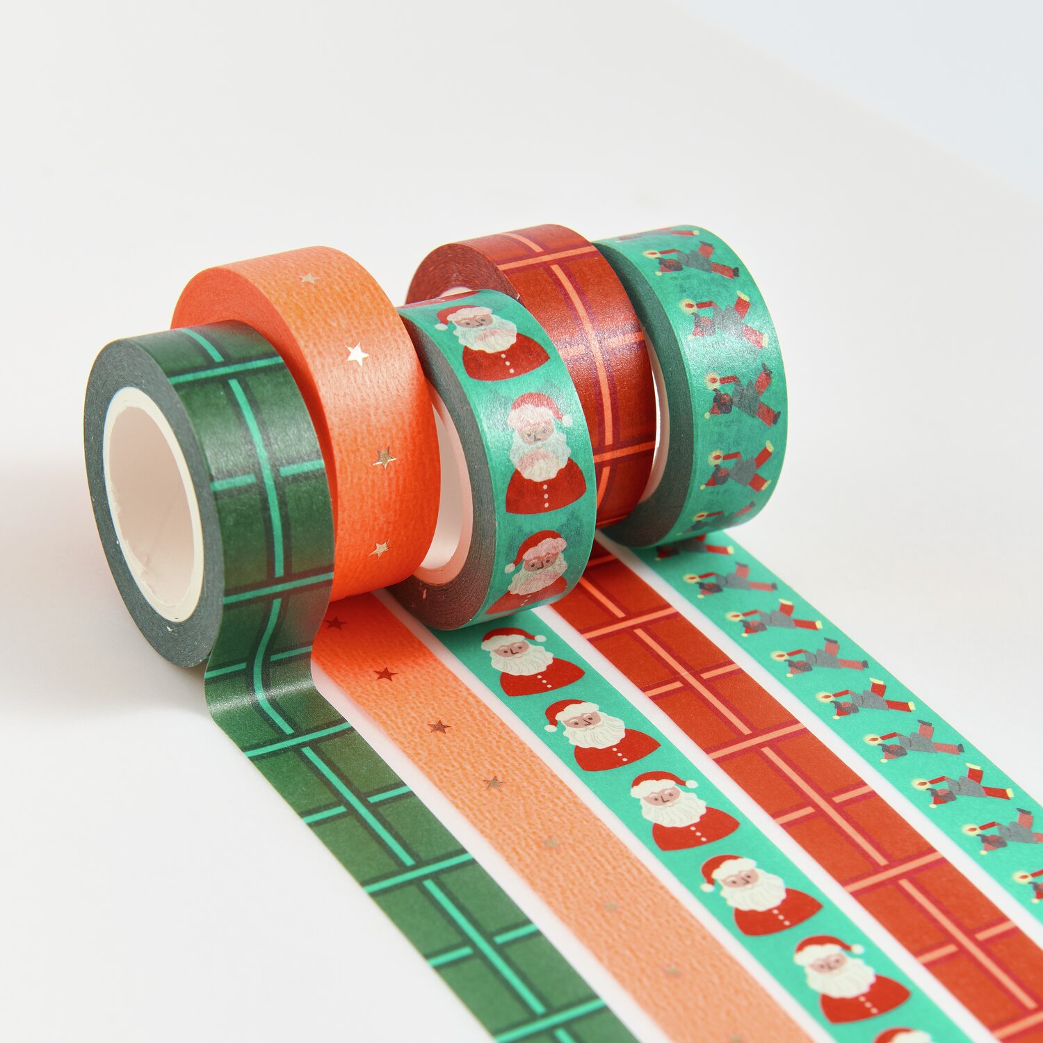 Paper Poetry Tape Set Weihnachtsmarkt Neon 5-teilig von Rico Design Paper Poetry Tape Set Weihnachtsmarkt Neon, 5-teilig. Bunte Klebebänder mit Weihnachtsmotiven in Grün, Rot und Orange. Ideal für kreative Projekte.